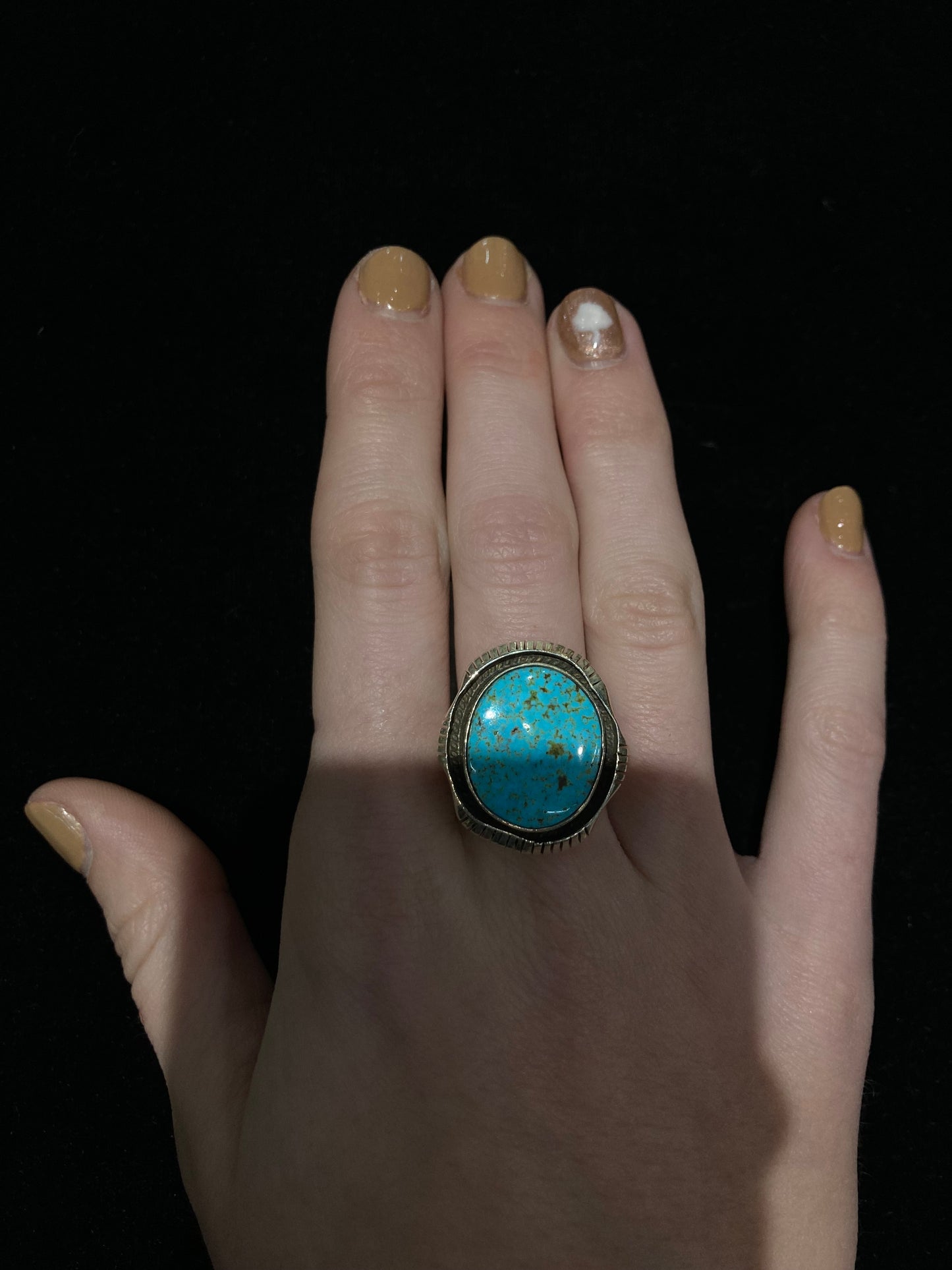 8.0 Kingman Turquoise Oval Ring