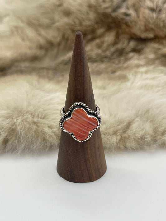 9.0 Red Spiny Clover Ring