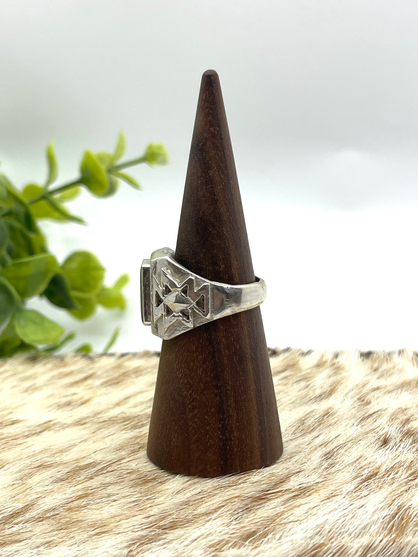 9.5 Turquoise Ring by Bevis Tsadiasi, Zuni
