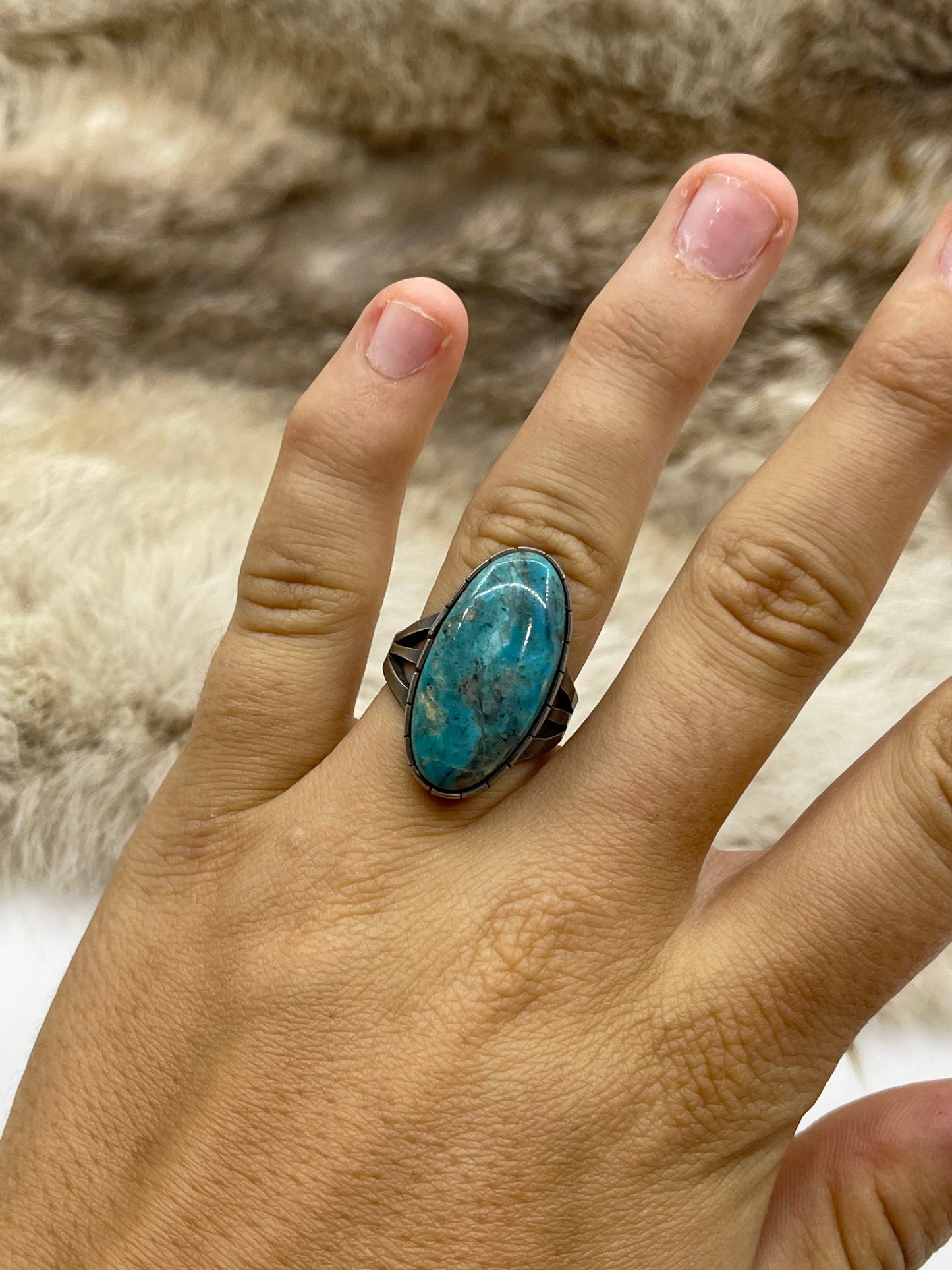 7.5 Kingman Ring by Marie House, Navajo