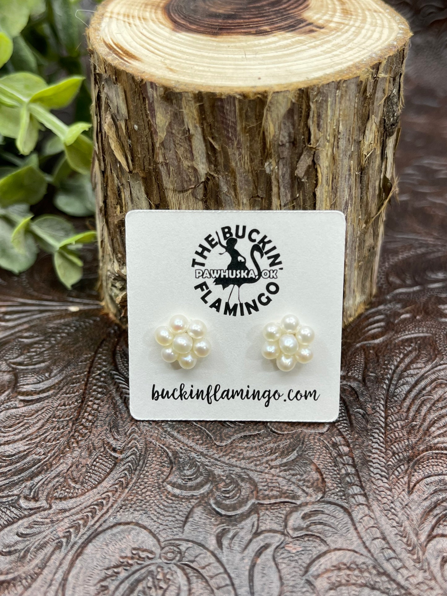 Fresh Water Pearl Flower Cluster Earrings