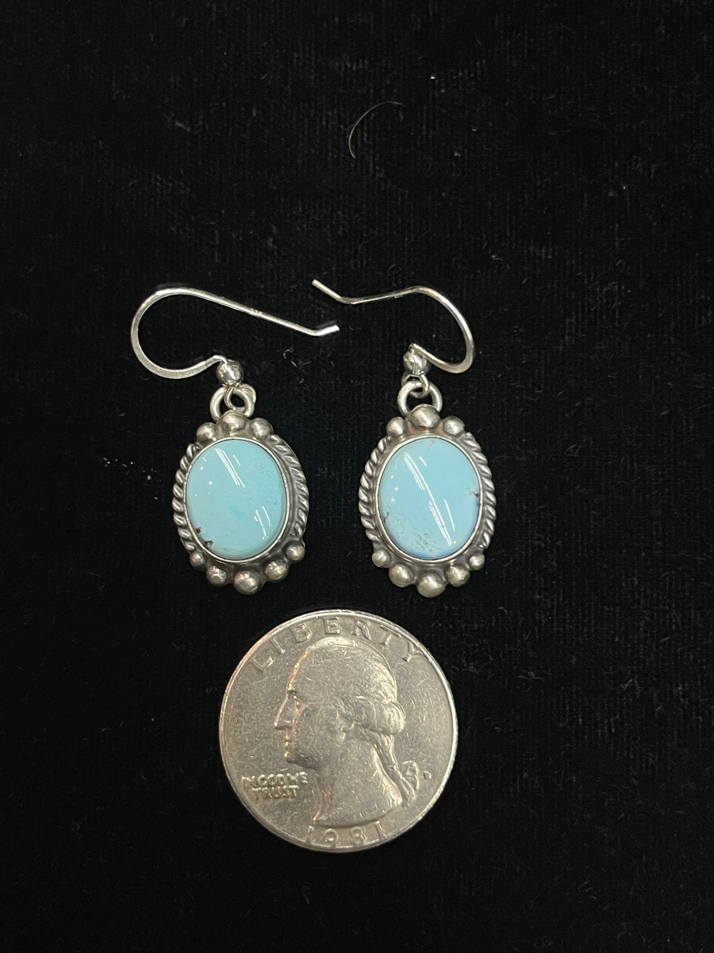 Golden Hills Turquoise Dangle Earrings by Donovan Skeet, Navajo