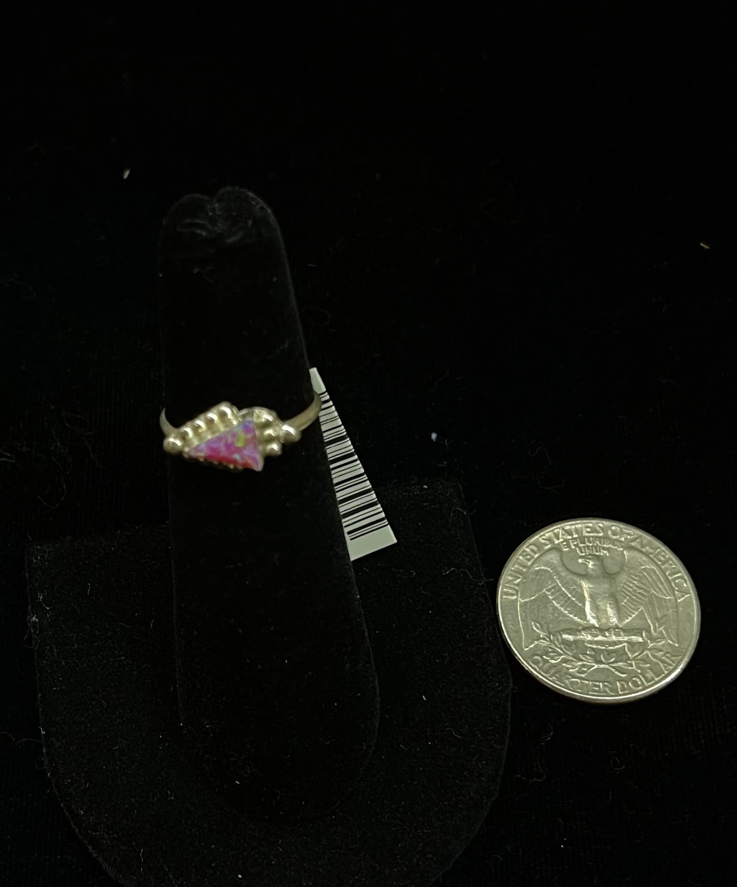 5.0 Pink Opal Triangle Ring