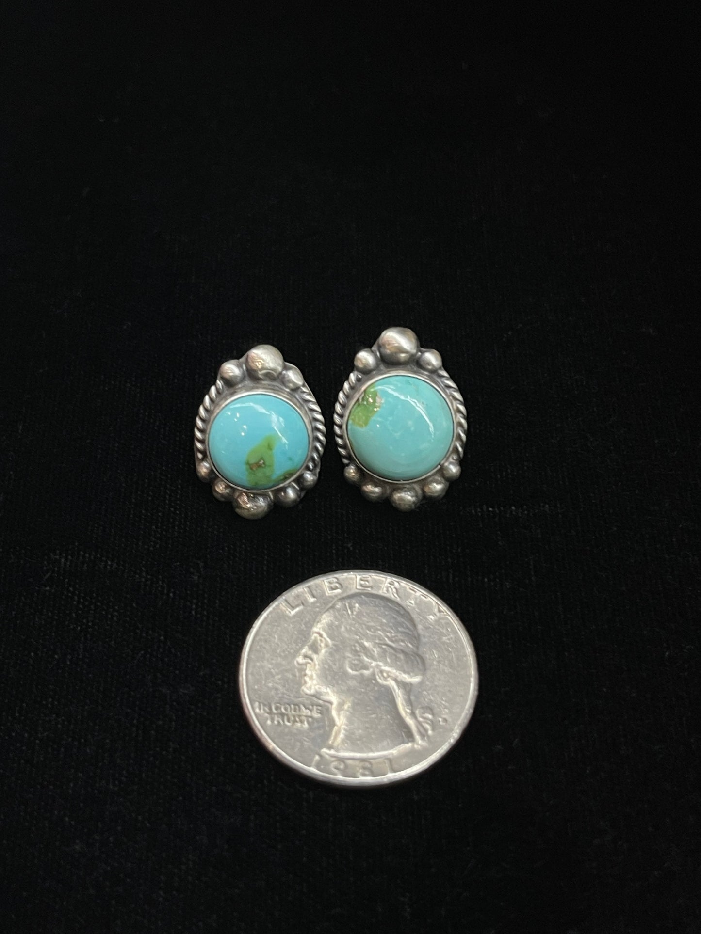 Sonoran Gold Turquoise Post Earrings by Donovan Skeet, Navajo