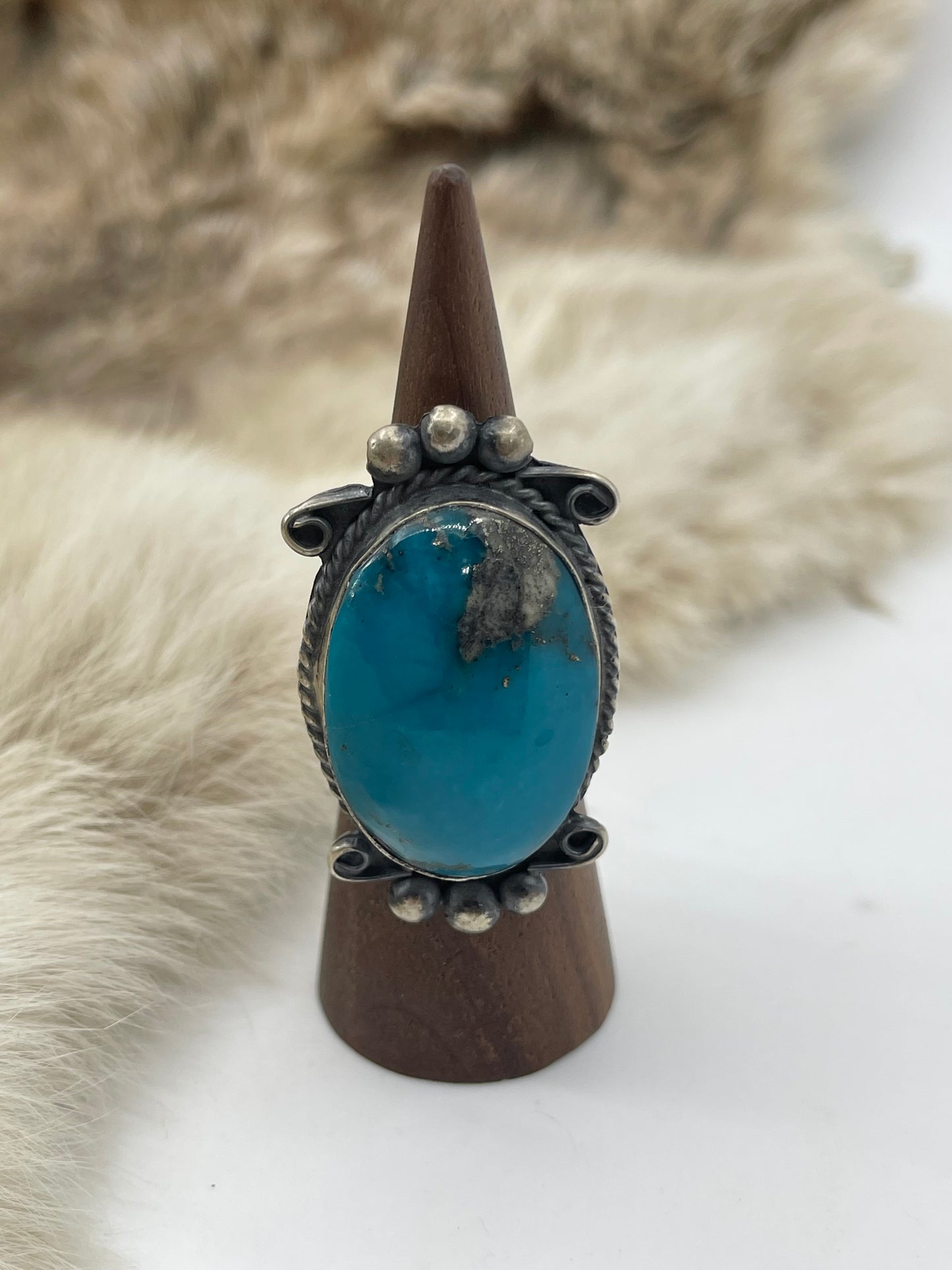 9.5 Persian Turquoise Ring by Boyd Ashley, Navajo