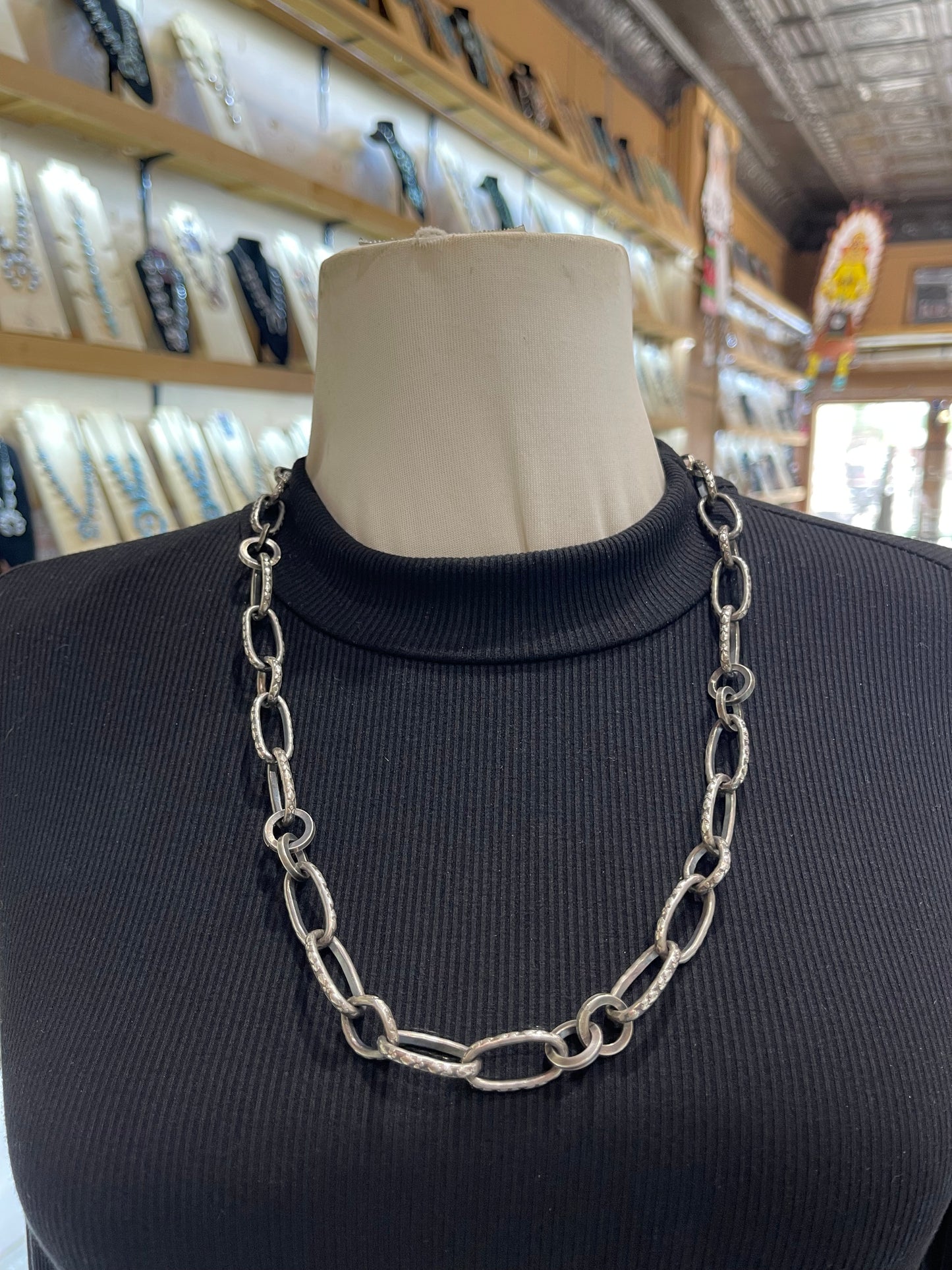 24" Heavy Silver Handmade Paperclip Chain Necklace by Bad Bronc
