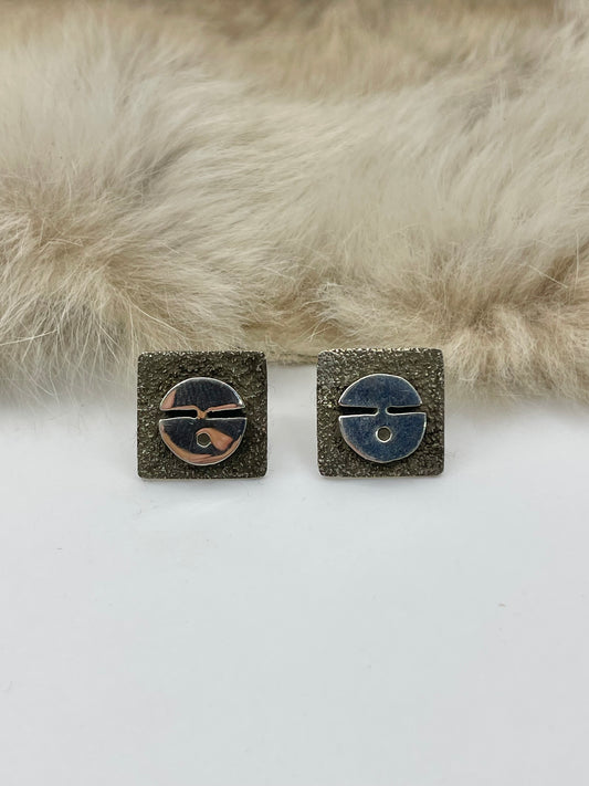 Sun Face Post Earrings by Alex Sanchez, Navajo