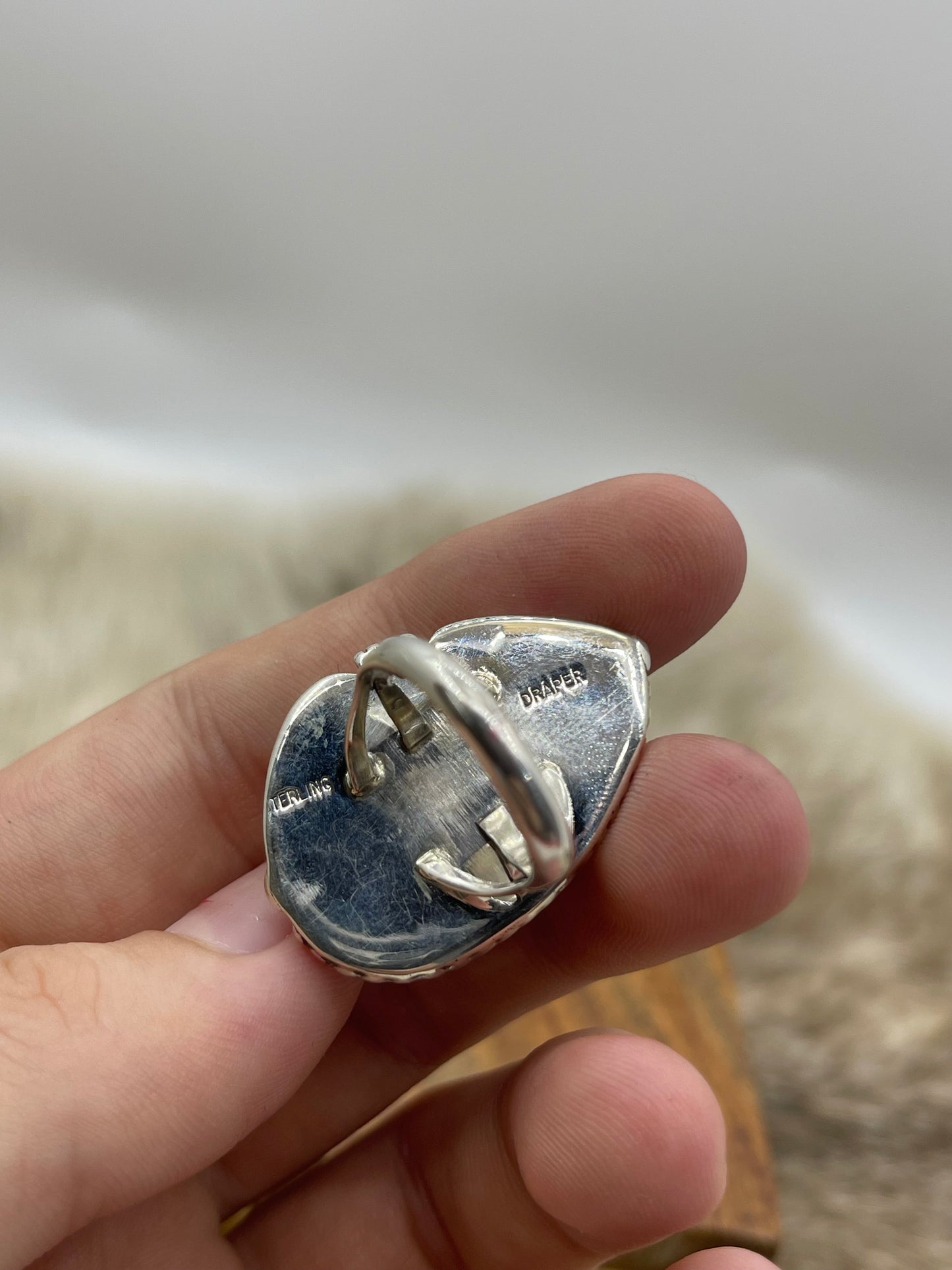 8.0 Lavendar Dahlia Ring By Joelias Draper, Navajo