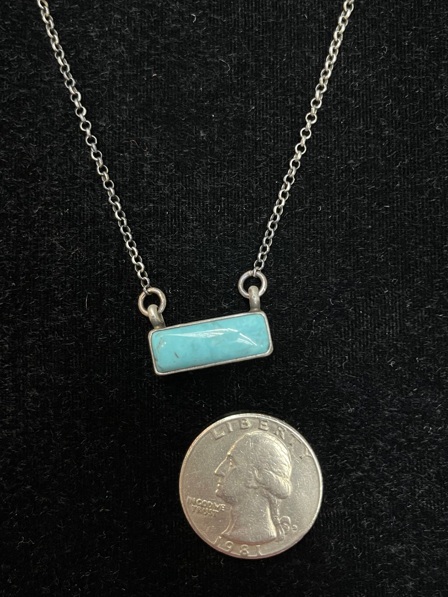 16" Turquoise Bar Necklace by Augustine Largo, Navajo