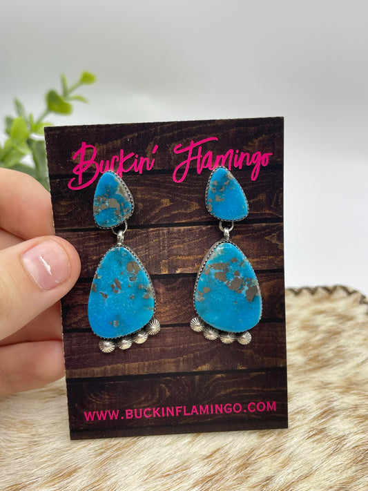2 Stone Earrings by Selina Warner, Navajo