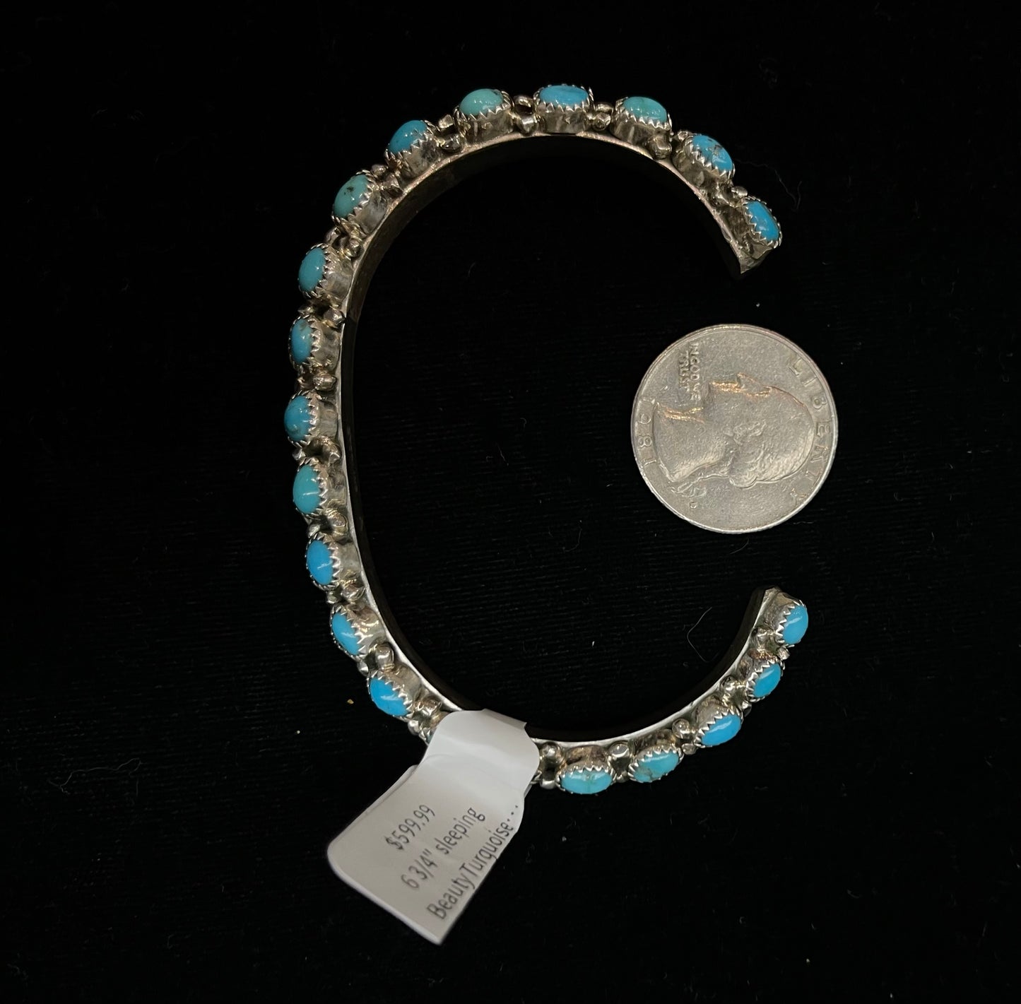 6 3/4" sleeping Beauty Turquoise Cuff with a 1 1/2" Gap, Navajo