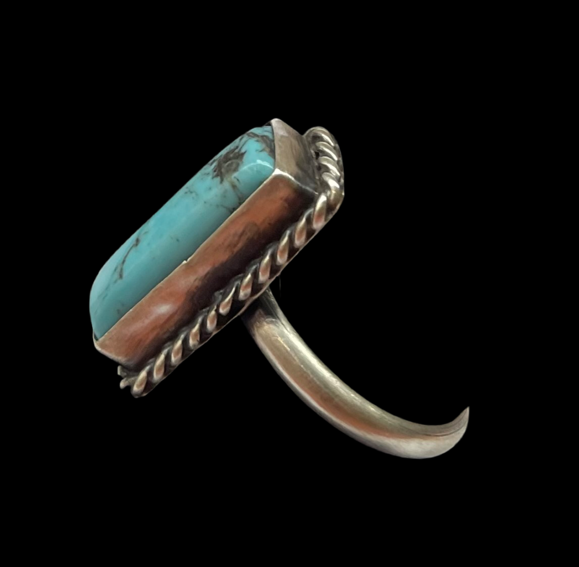 Turquoise Bar Adjustable RIng by Alvin Lee, Navajo