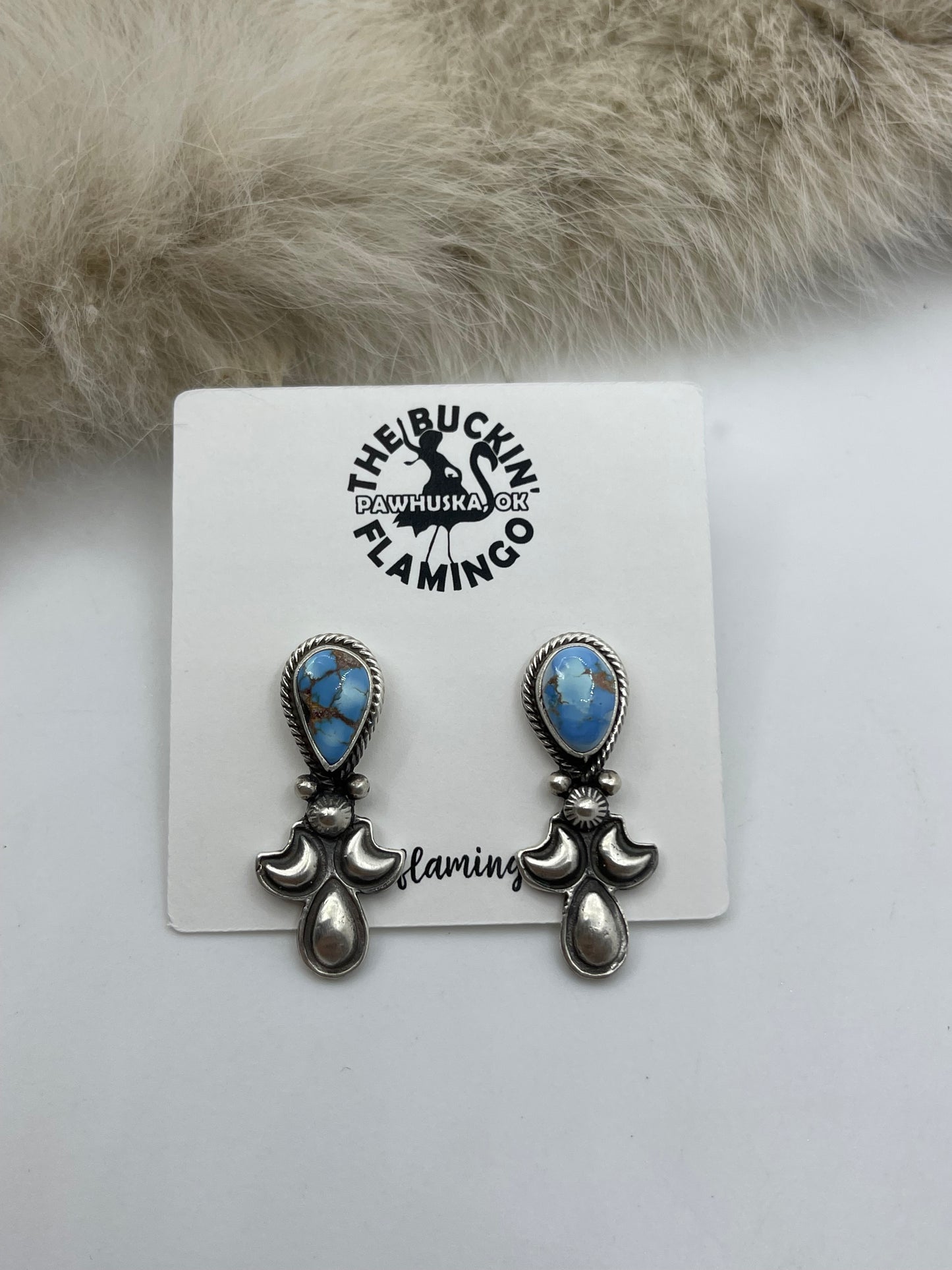 20” Golden Hills Turquoise Squash Blossom Necklace & Earring Set by Adrienne P. Gordon, Navajo