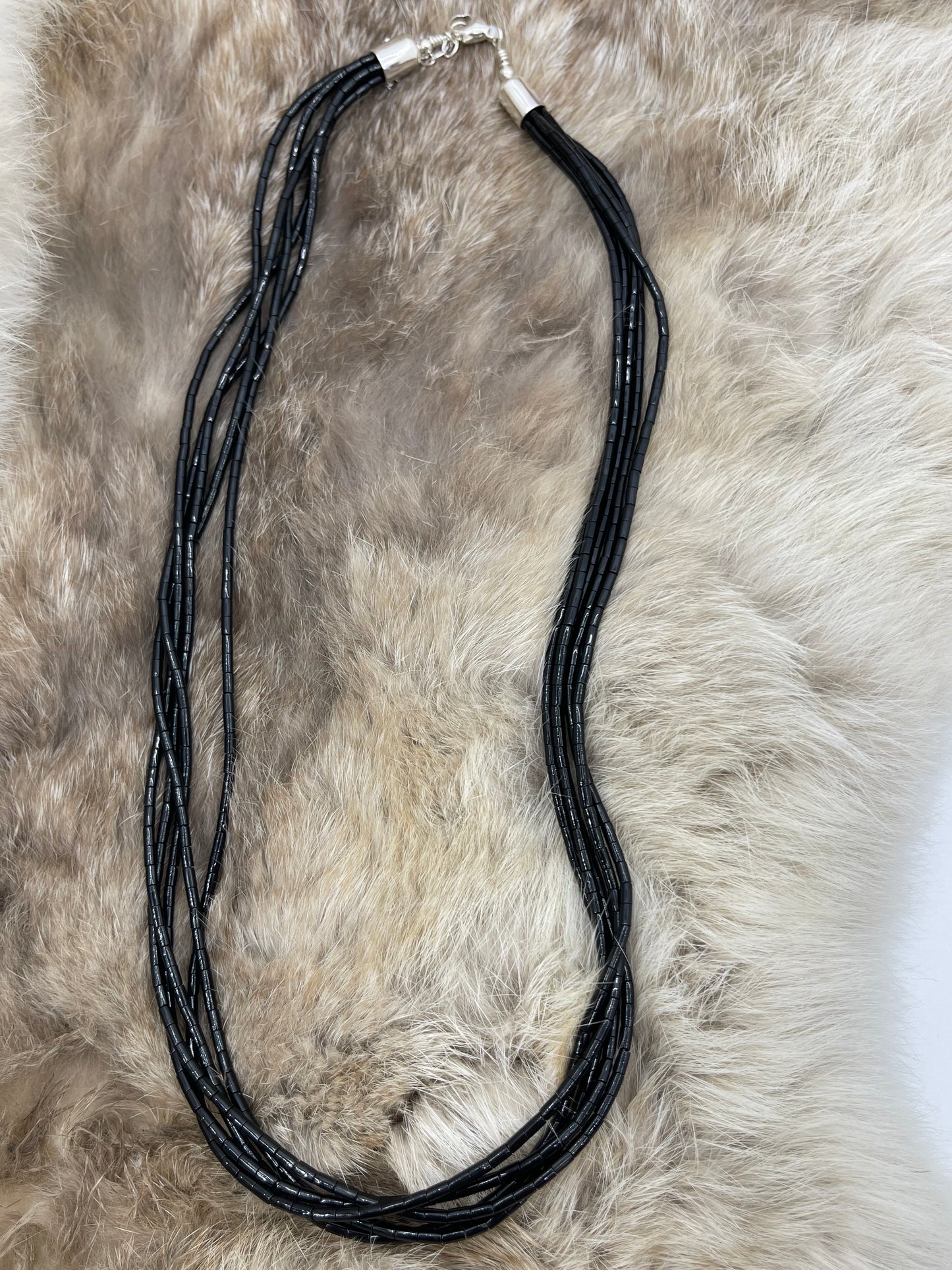 20" 5 Strand +1 Extender Black Onyx Necklace