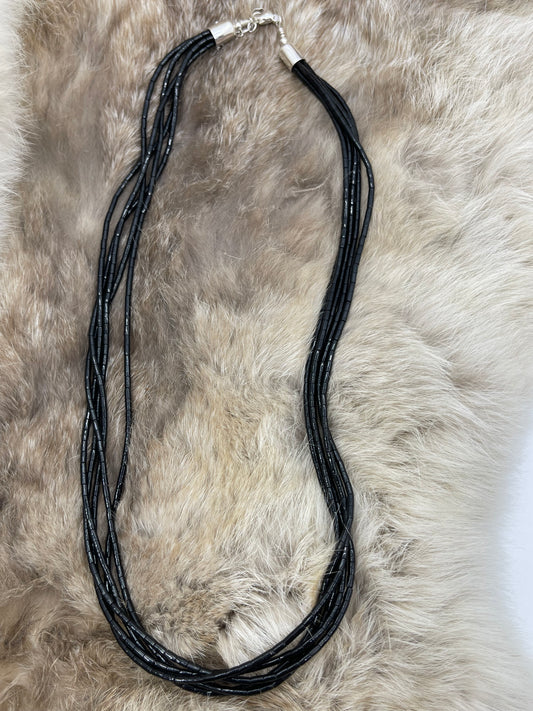 20" 5 Strand +1 Extender Black Onyx Necklace