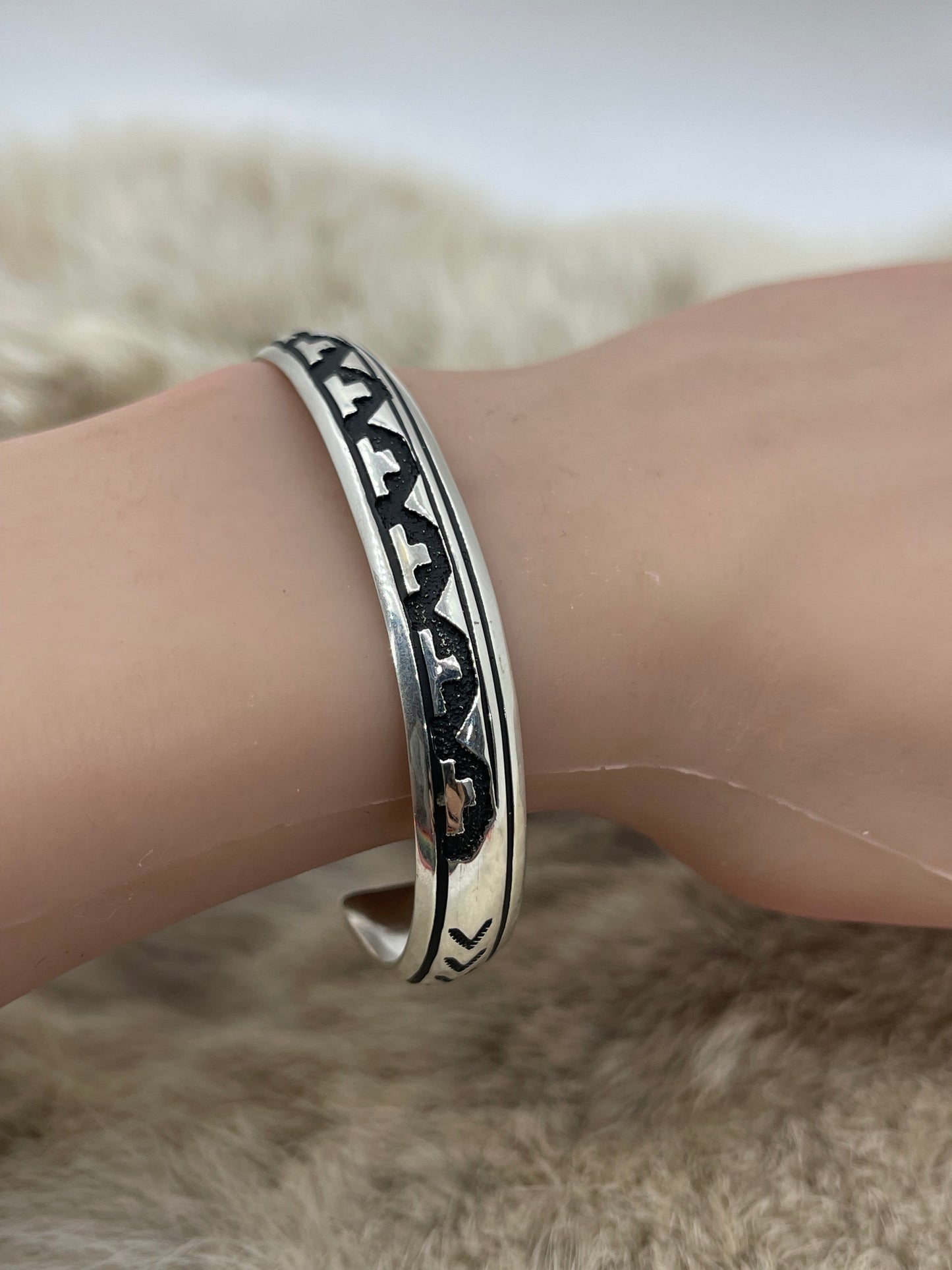6"-7" Silver Overlay Design Stacker Band by Tommy & Rose Singer