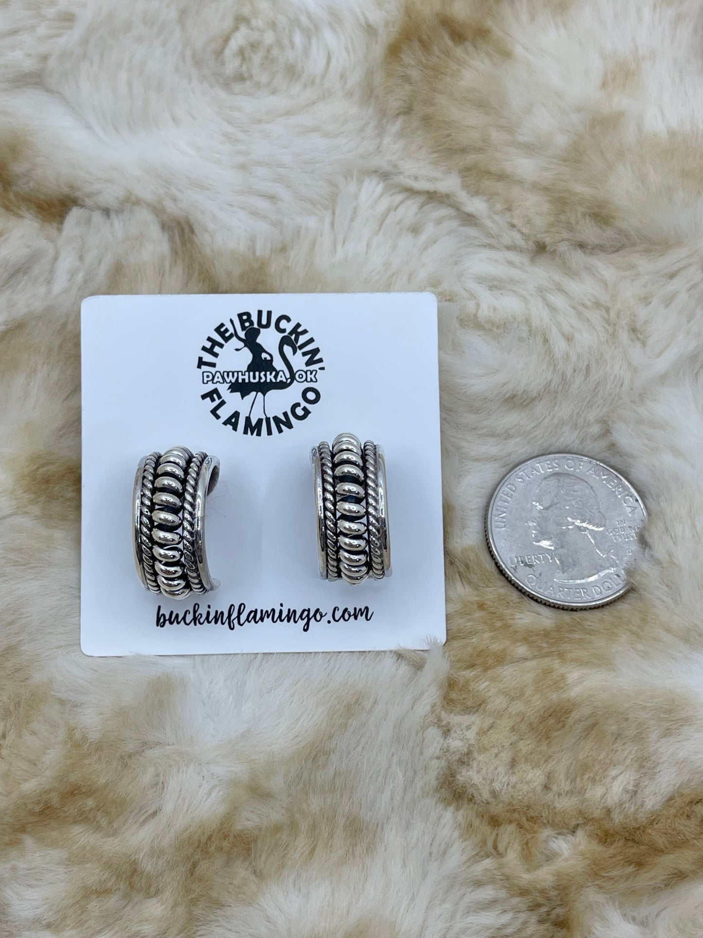 5 Row Small Hoop Earrings by Thomas Charley, Navajo