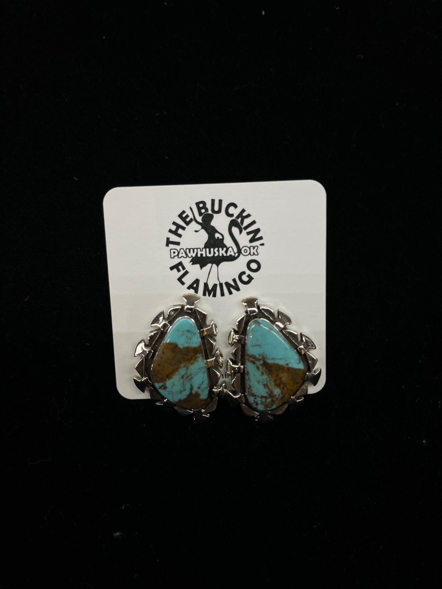 Triangle Turquoise Earrings by Sharon McCarthy, Navajo