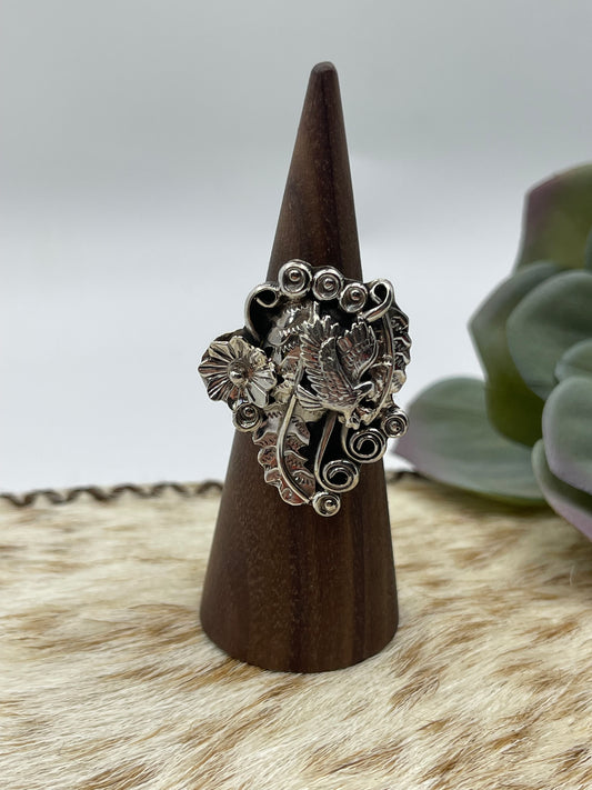 6.5 Floral Ring by Harry B. Yazzie Navajo