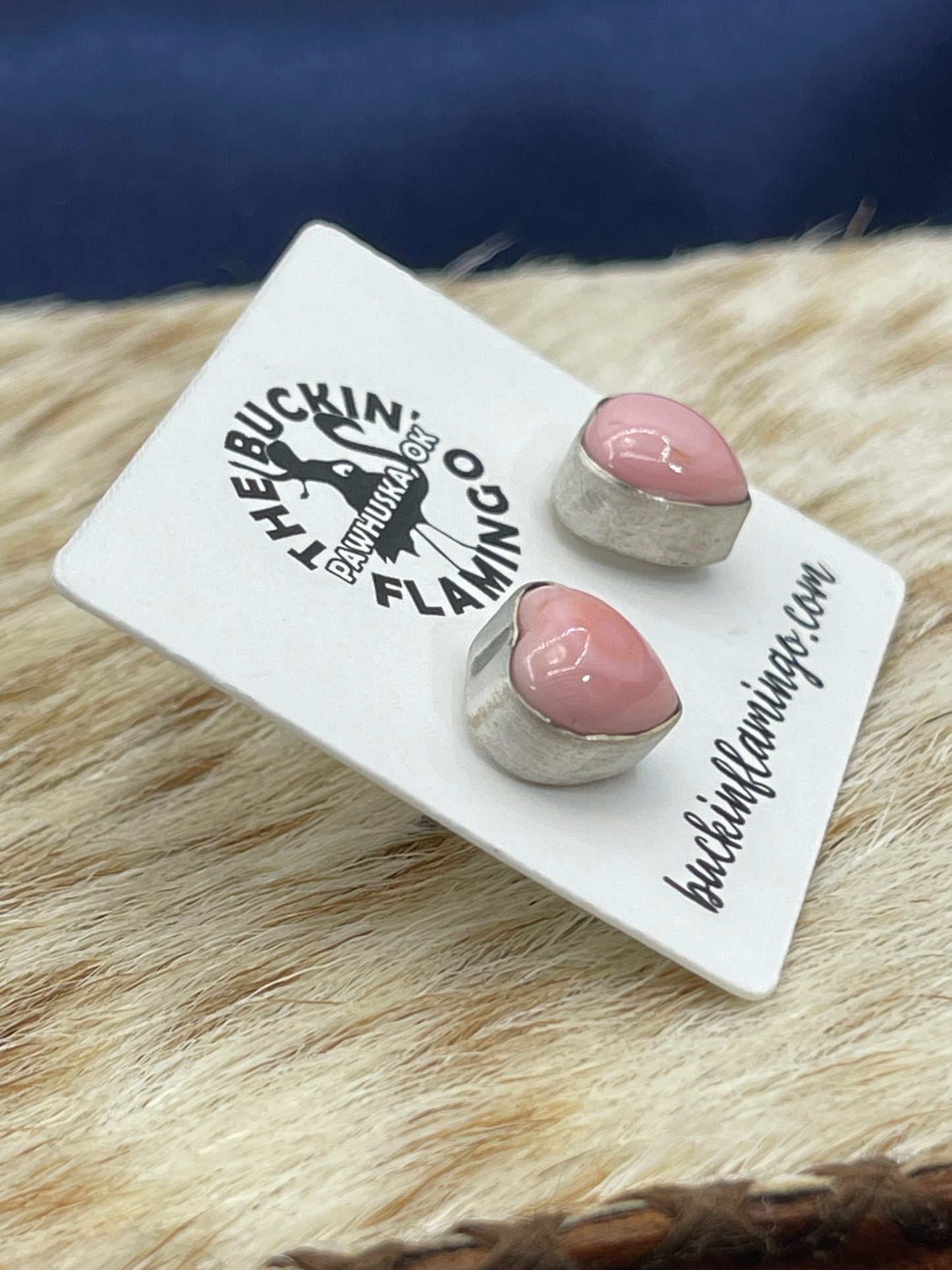 Pink Conch Shell Heart Earrings