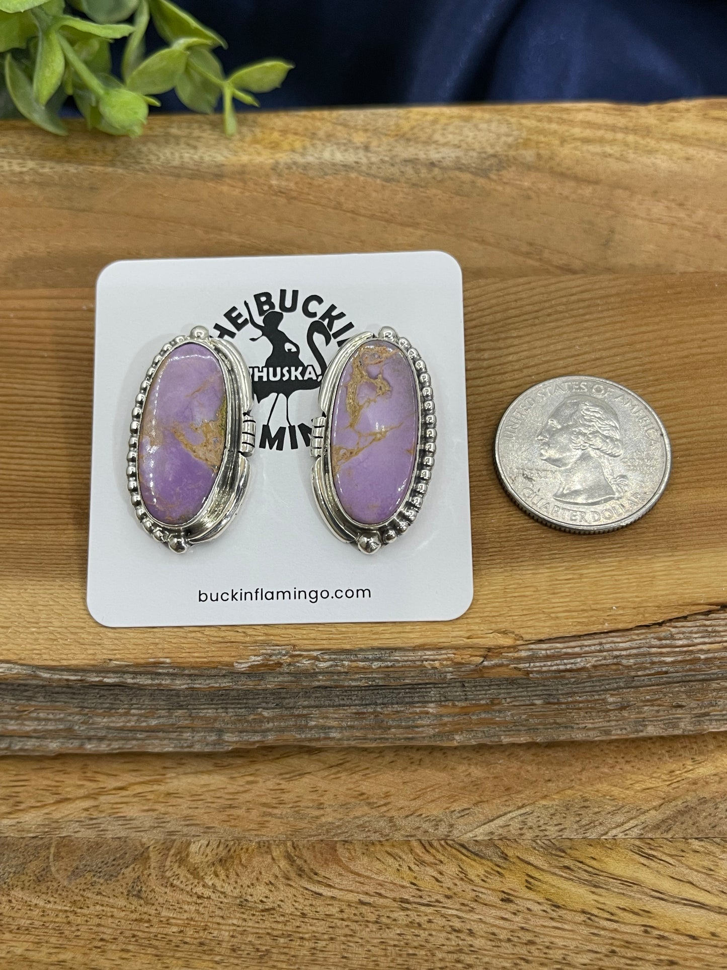 Oval Phosphosidenite Post Earrings By Joelias Draper, Navajo