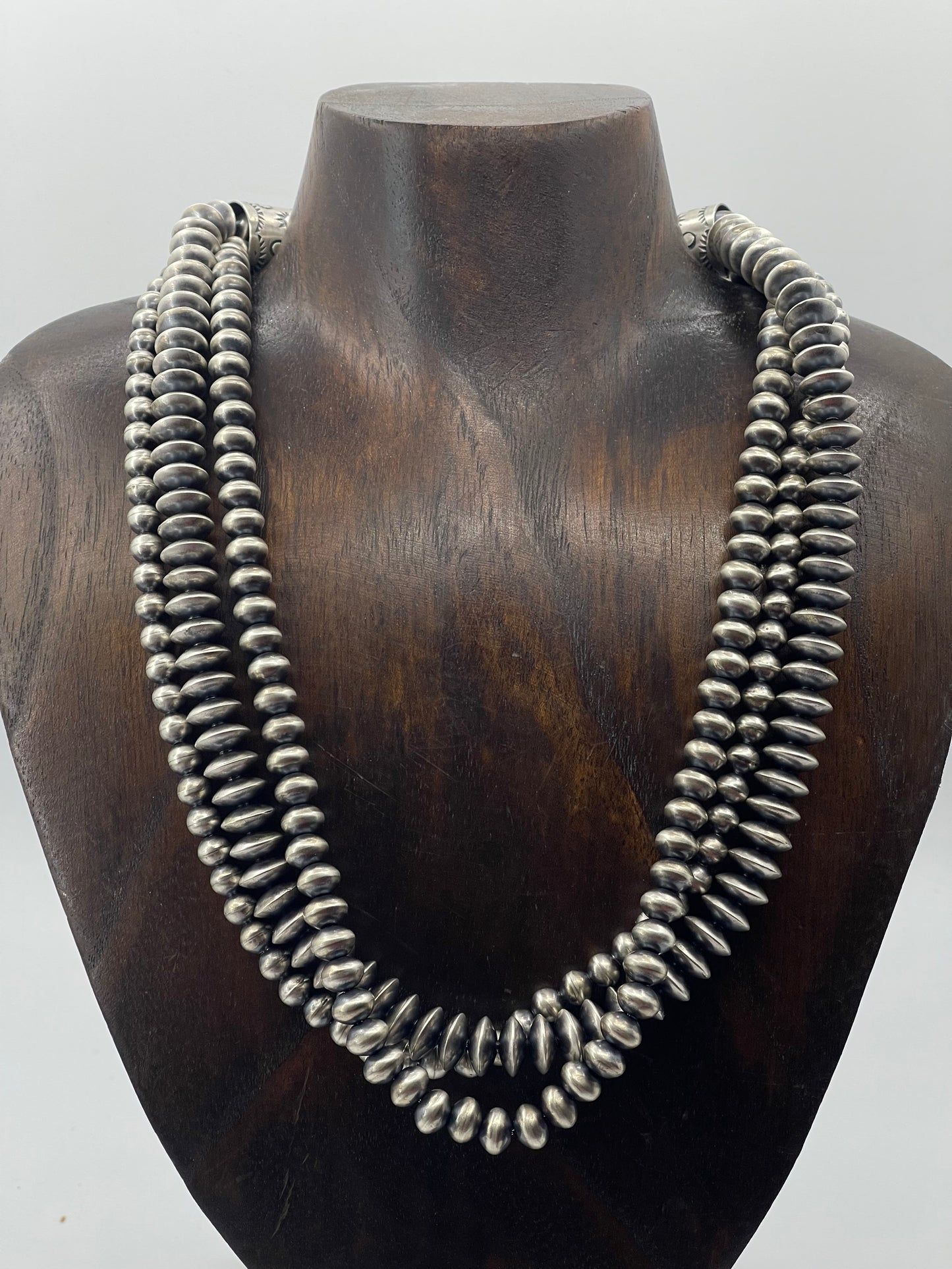 20" Handmade 3 Strand Navajo Pearls Necklace by Bryannnen Halwood, Navajo