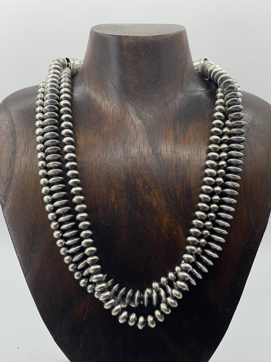 20" Handmade 3 Strand Navajo Pearls Necklace by Bryannnen Halwood, Navajo