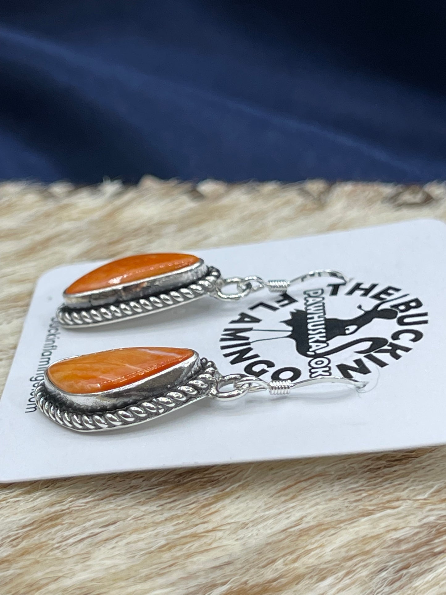 Orange Spiny Oyster Shell Earrings