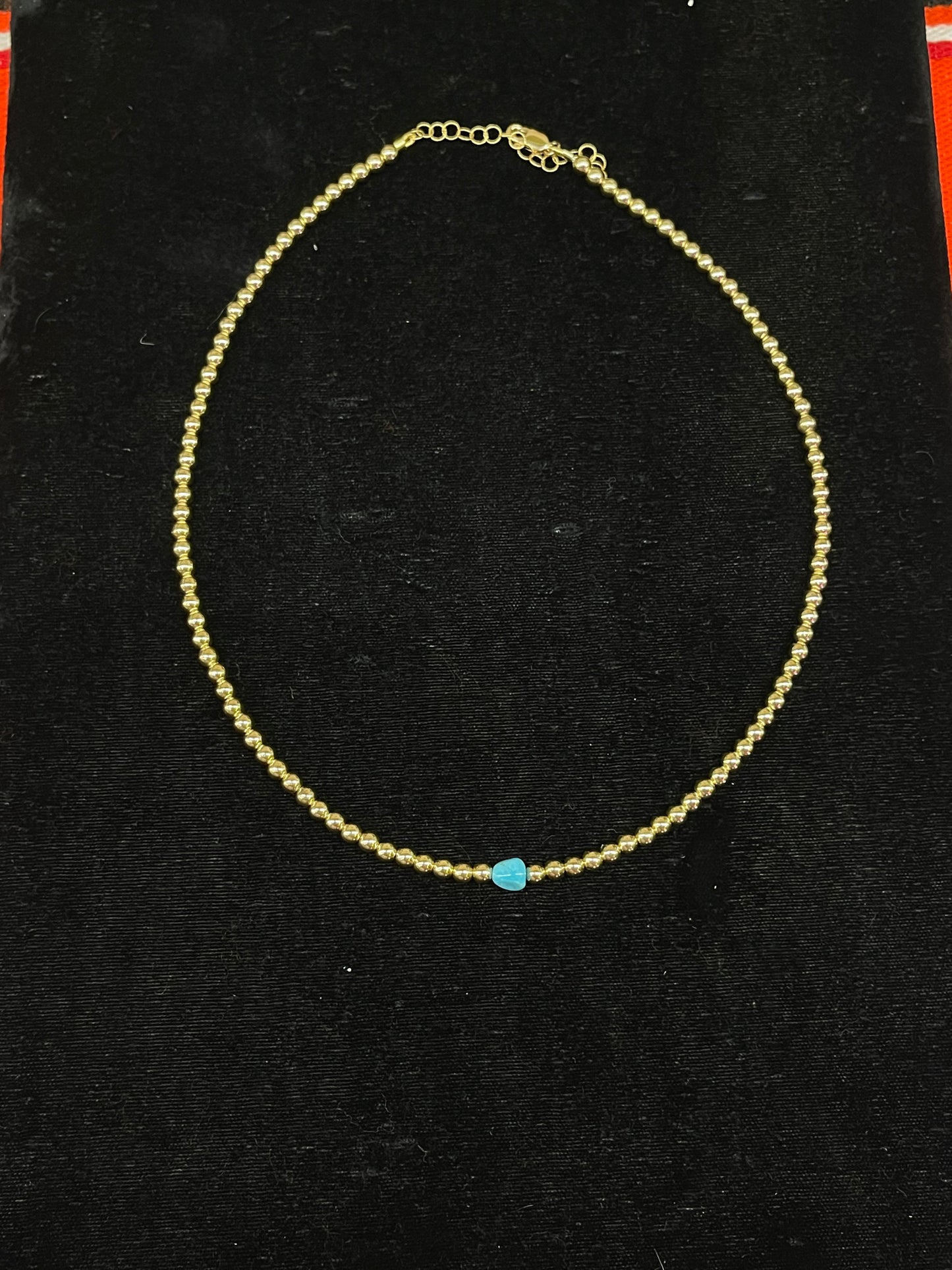 14K Gold Filled Necklace with Turquoise Stone
