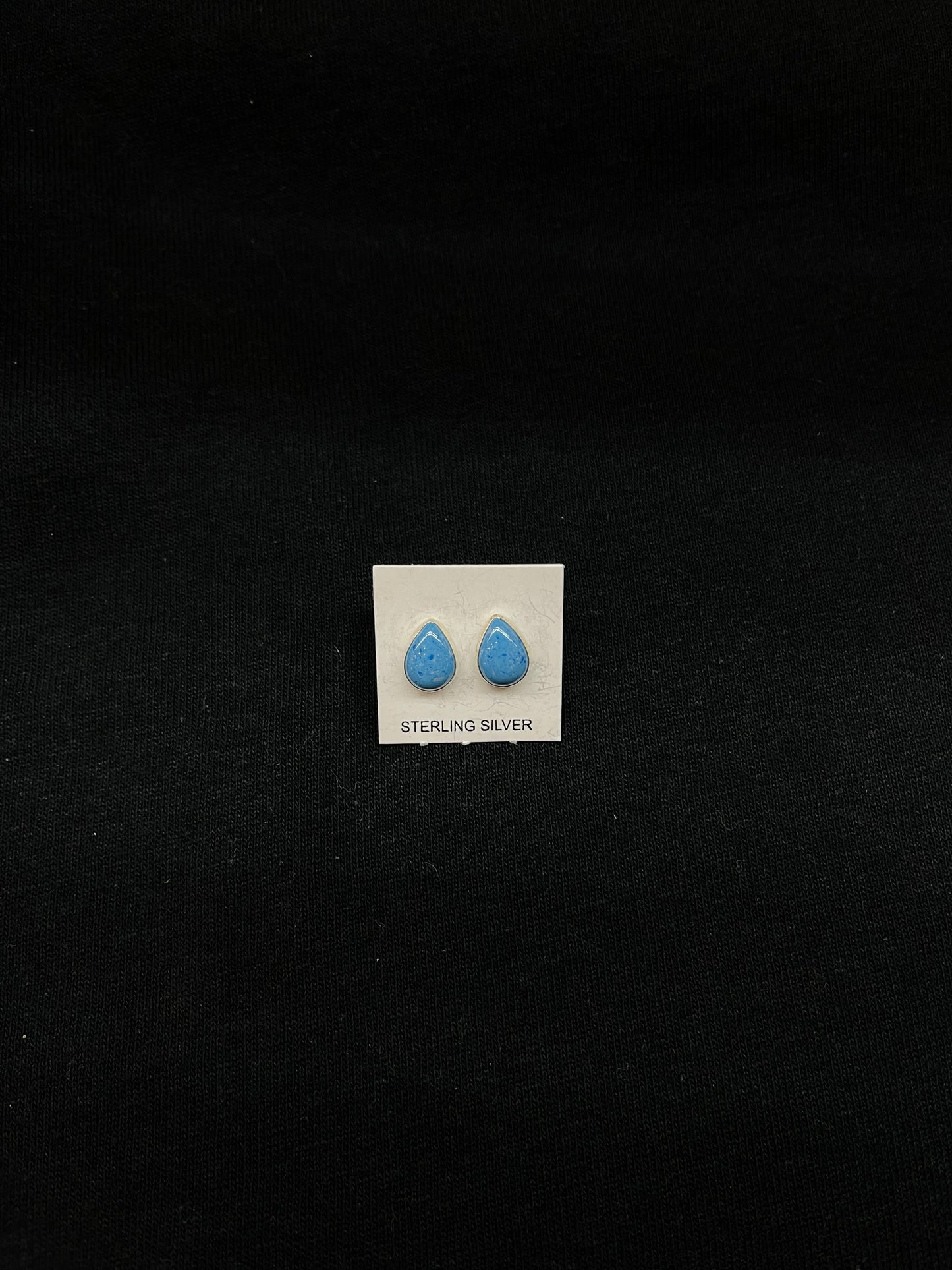 7.5 mm Denim Lapis Teardrop Post Earrings