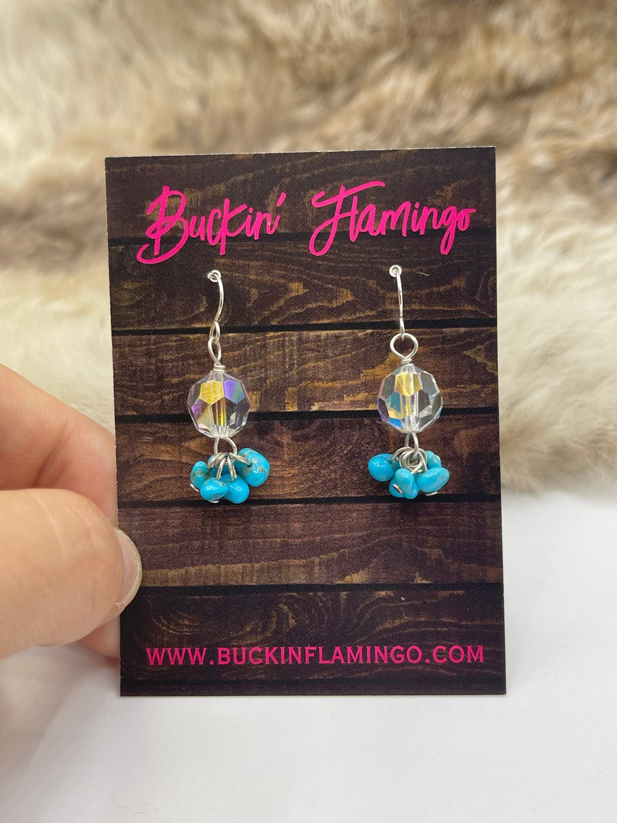 Swarvorski Crystal with Sleeping Beauty Turquoise Earrings