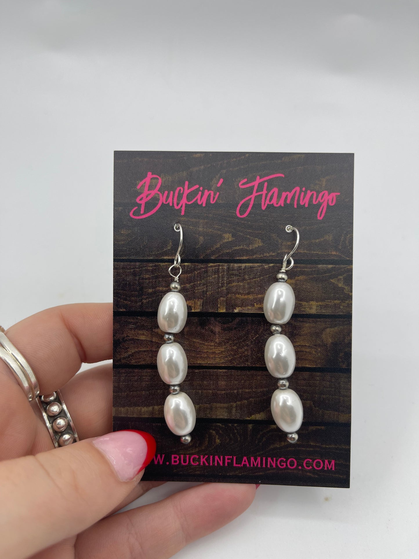 3 Drop Freshwater Pearl Earrings