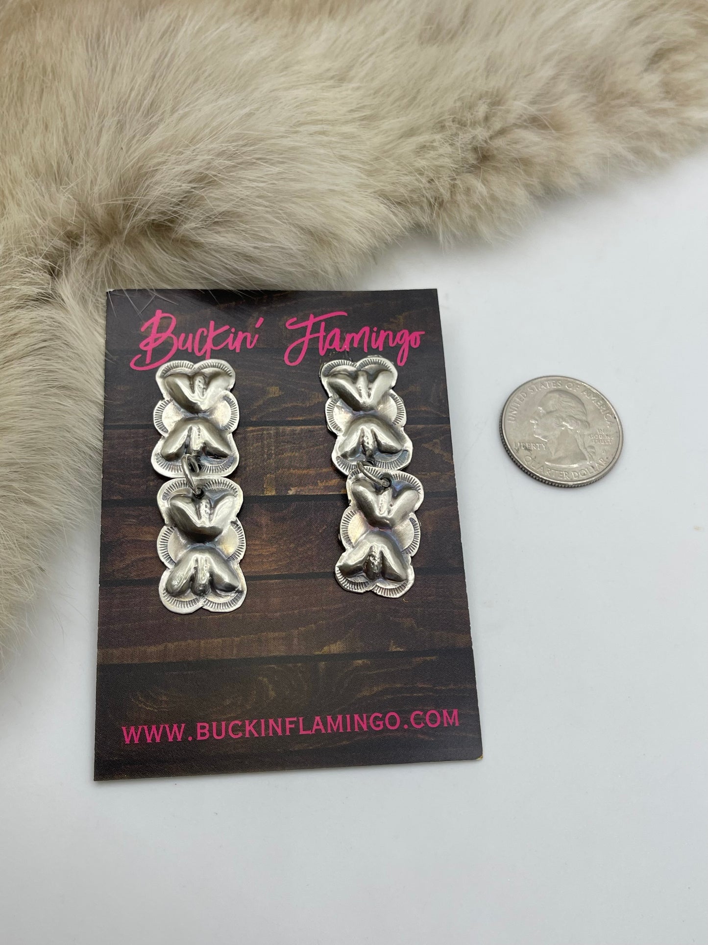 Double Concho Dangle Earrings By Joan Begay, Navajo