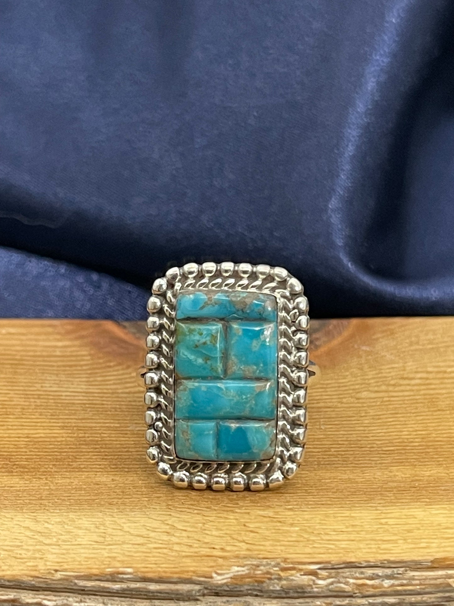 9.5 Turquoise Cobble Stone Inlay Ring