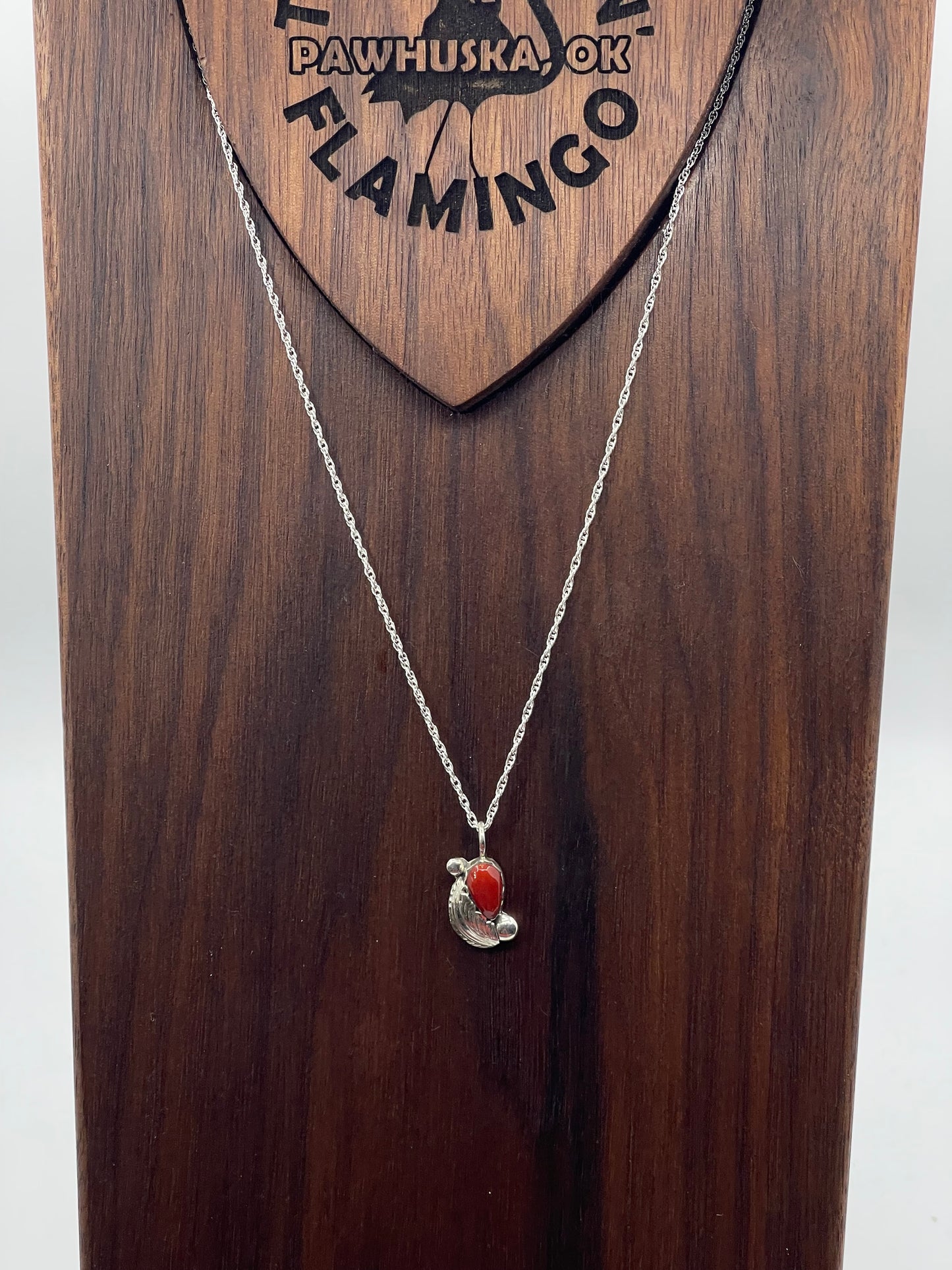18" Red Coral Necklace by Carmelita and Dan Simplicio, Zuni