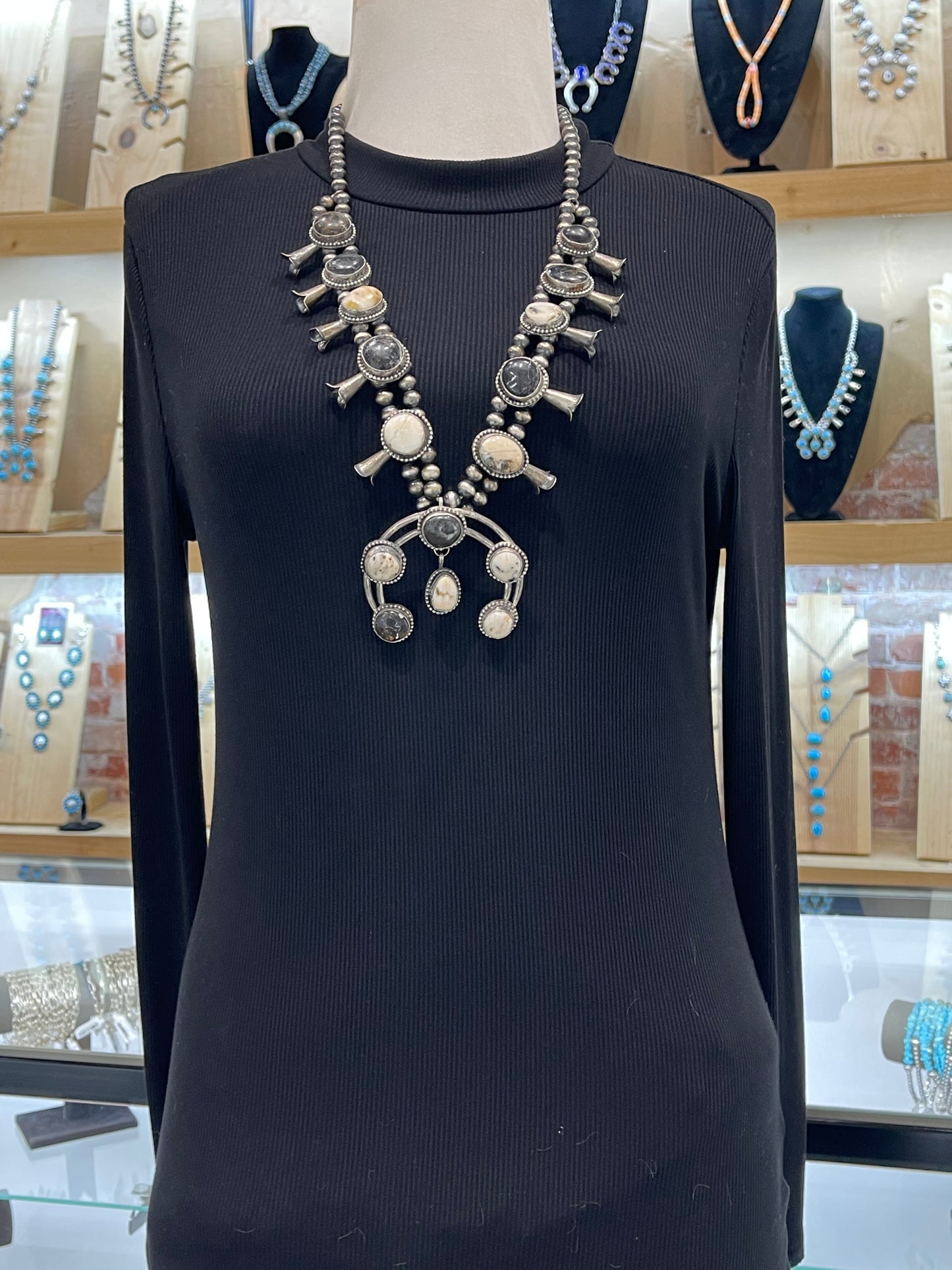 8mm 27" White Buffalo Squash Necklace