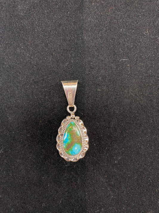 Sonoran Gold Turquoise Pendant by Samuel Yellowhair, Navajo