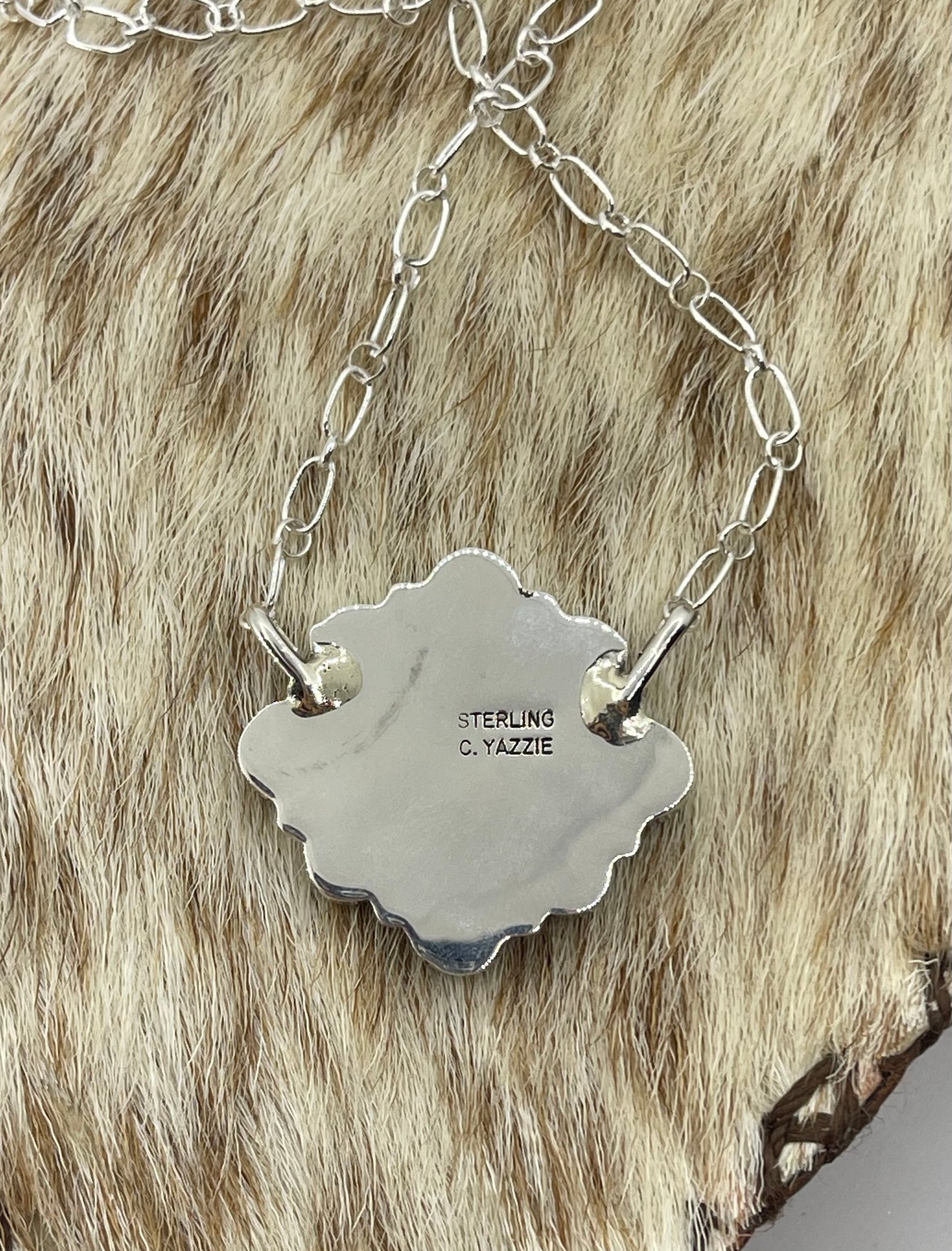 18" Royston Turquoise Cluster Necklace by Charlene Yazzie, Navajo