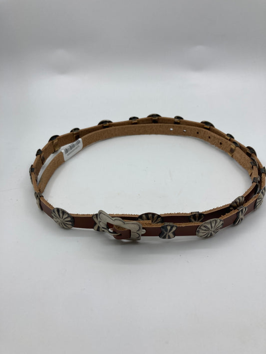 36" Leather Concho Hat Band by Joan Begay, Navajo