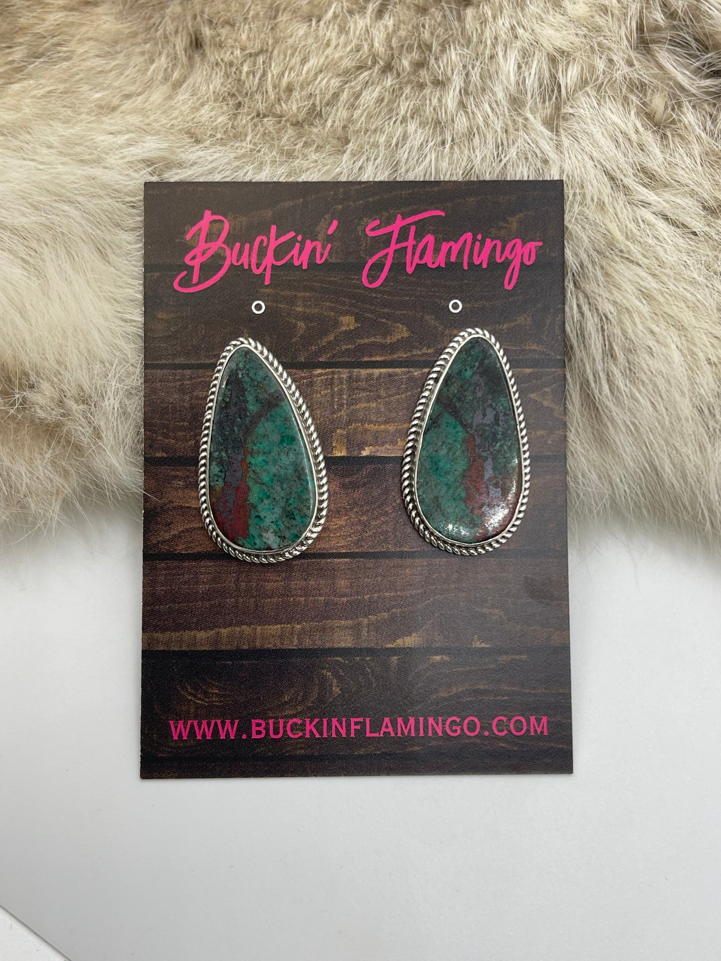 White Buffalo Post Earring by Paul Largo, Navajo