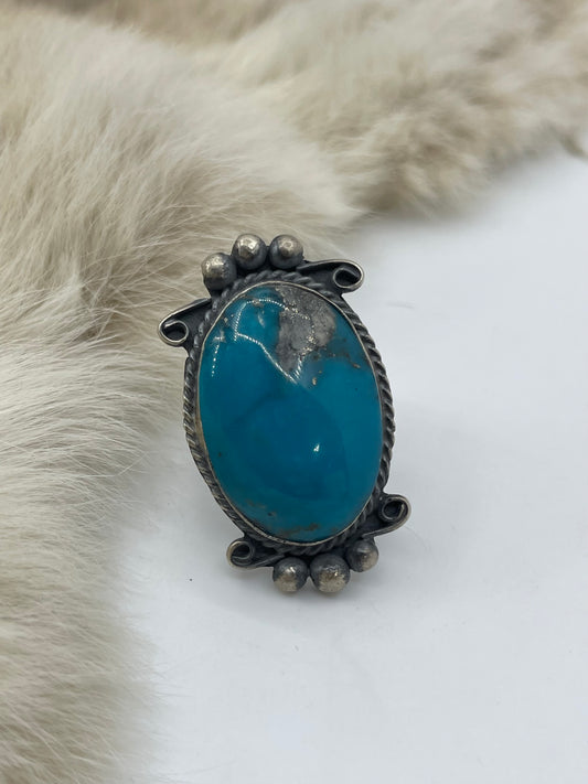 9.5 Persian Turquoise Ring by Boyd Ashley, Navajo