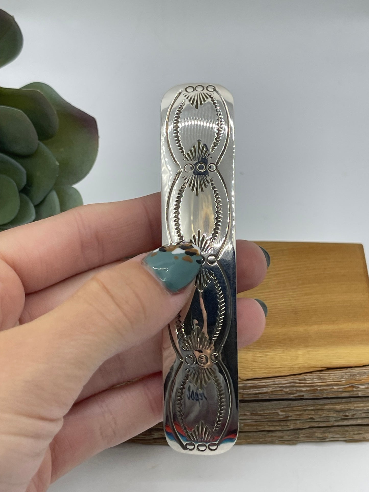 4"x1" Silver Hair Barrette by Jolene Begay, Navajo