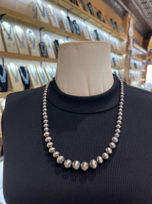 24" 4mm-12mm Graduated Navajo Style Pearls