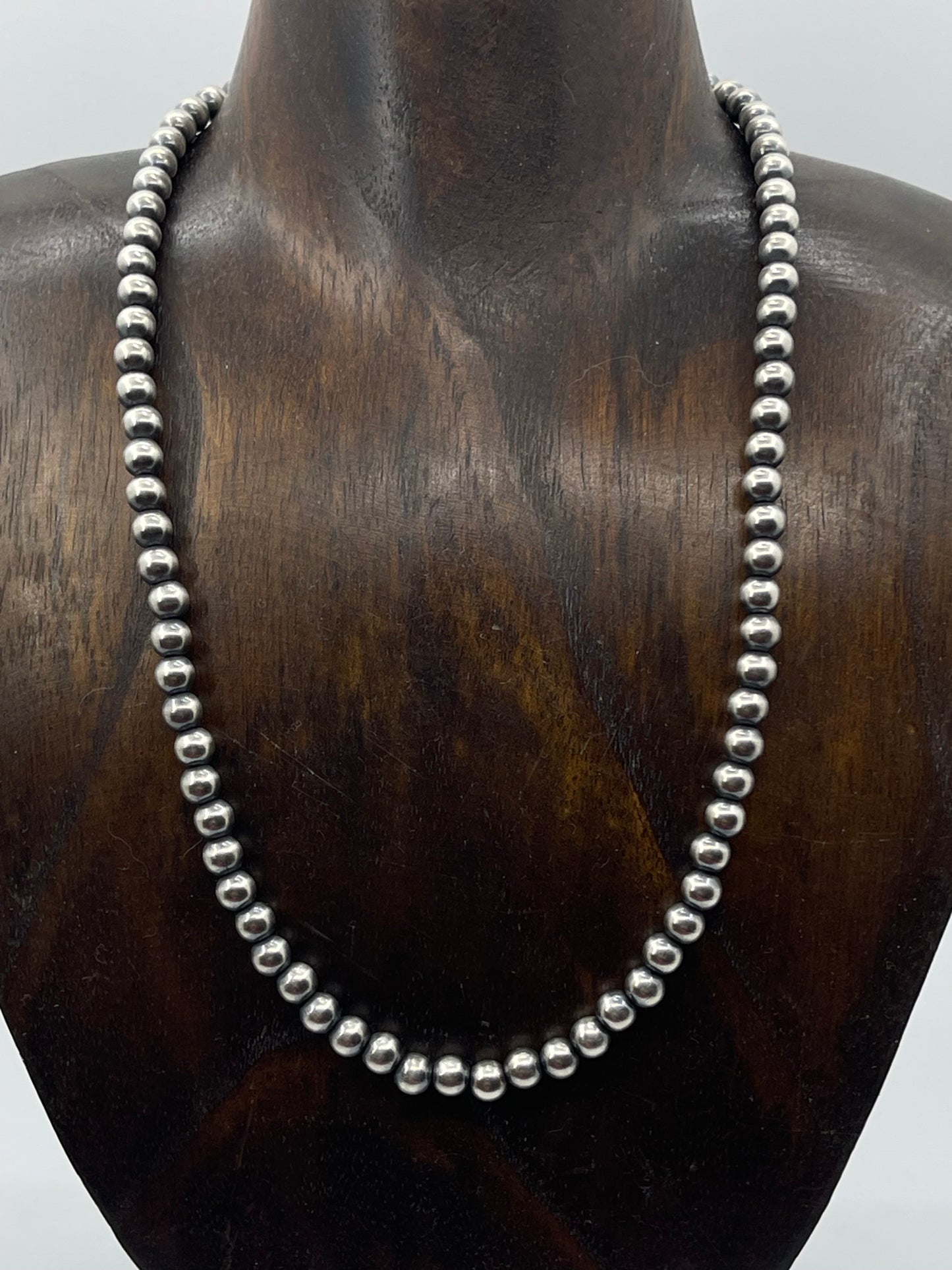 18" 6mm Handmade Navajo Pearls by Louise Joe, Navajo