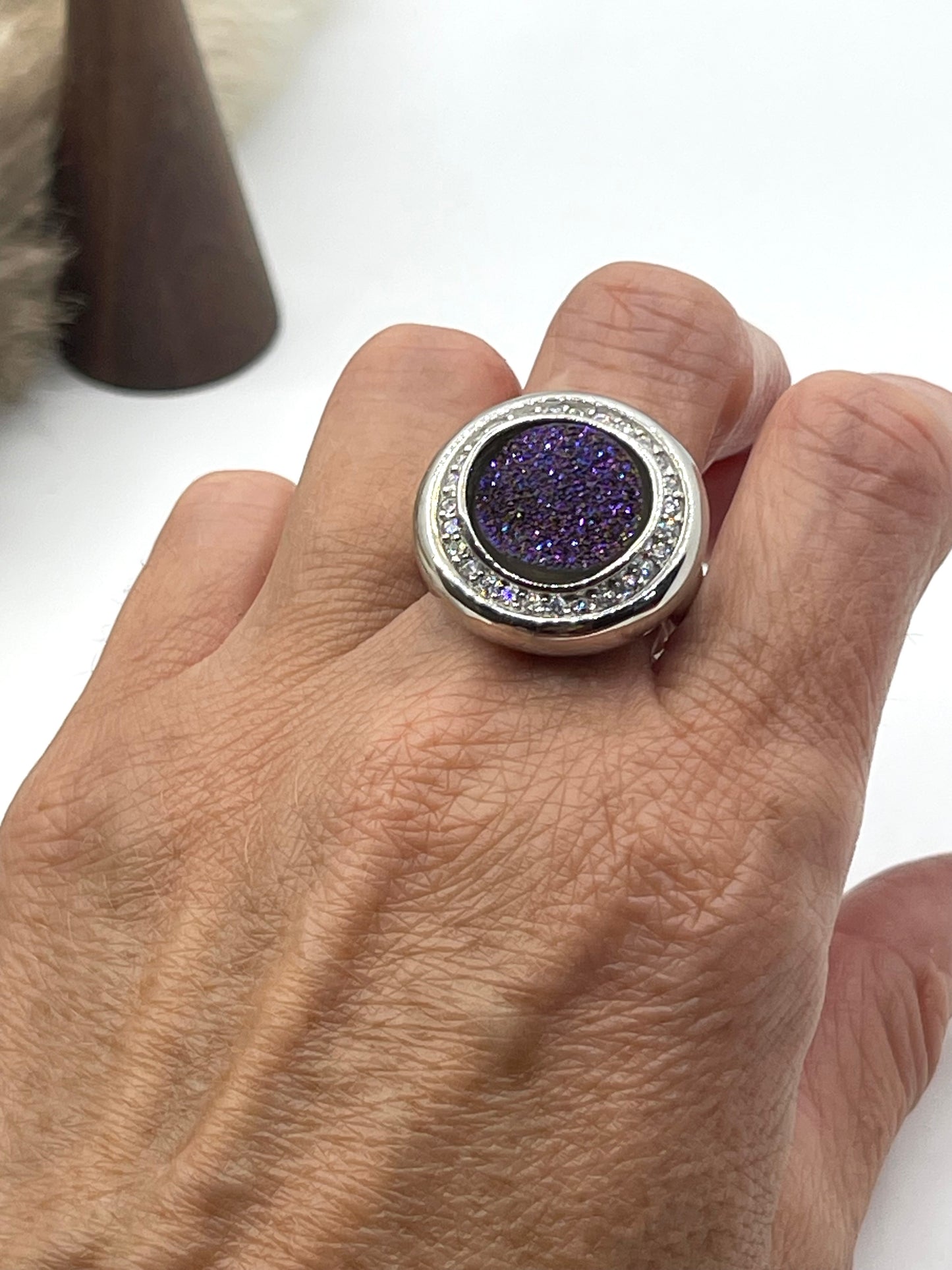 9.0 Purple Druzy Ring