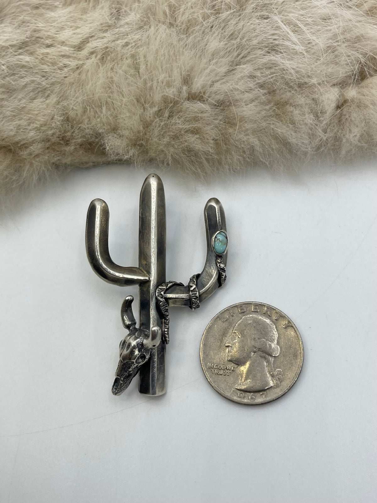 9.2mm Bail Cactus Pendant with Skull by Bad Bronc