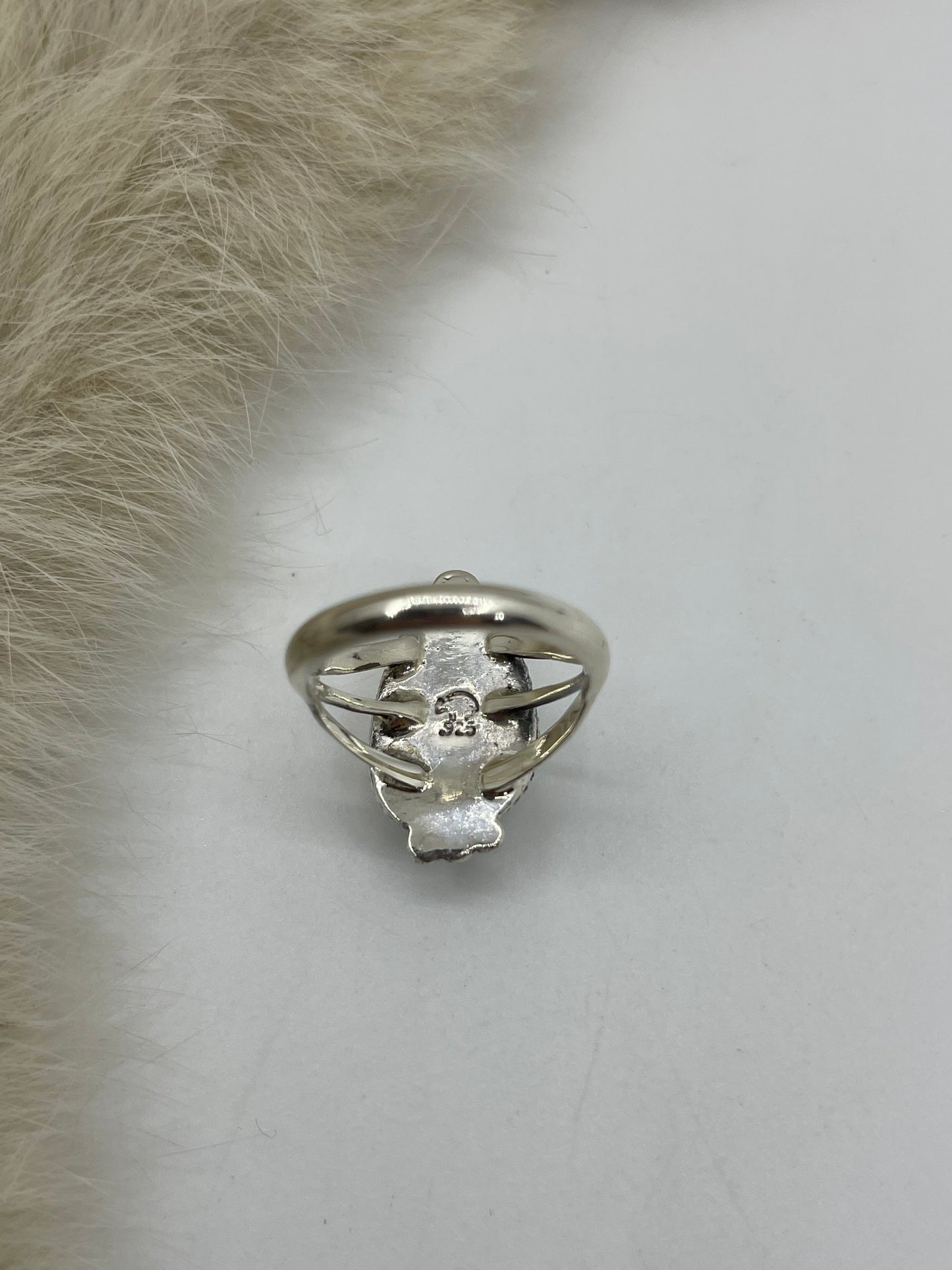 6.0 Turquoise Oval Ring by Judy Largo, Navajo