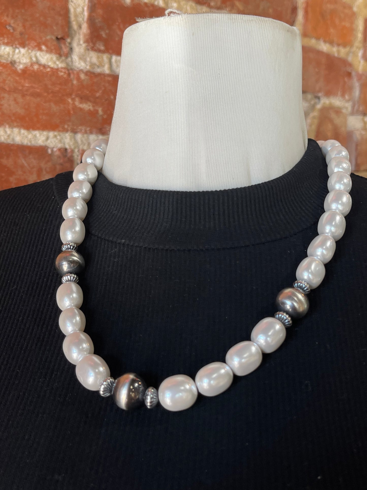 Fresh Water Pearls and Navajo Pearls Necklace