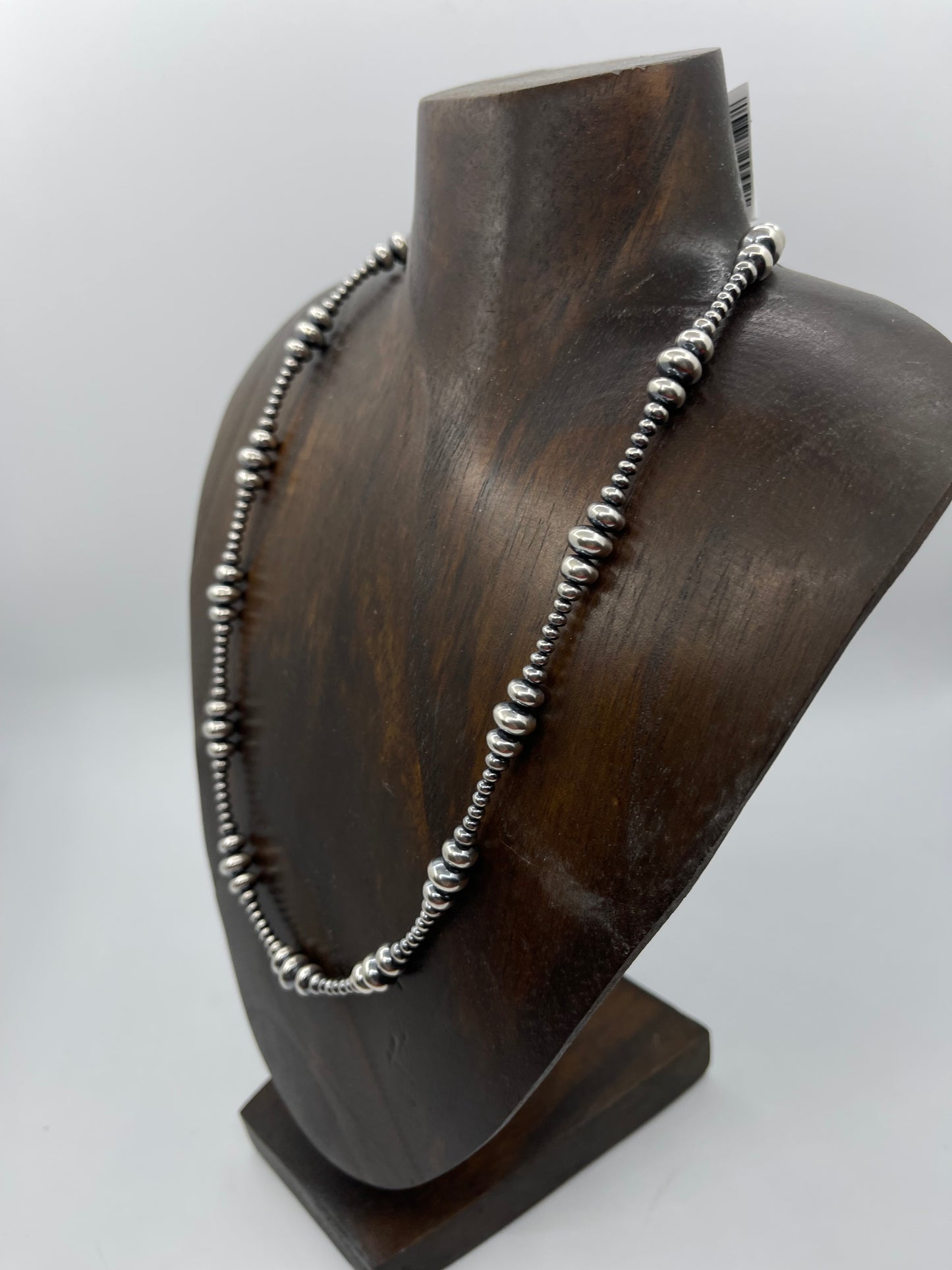 20" 3mm-8mm Varied Rondelle Navajo Pearls Necklace