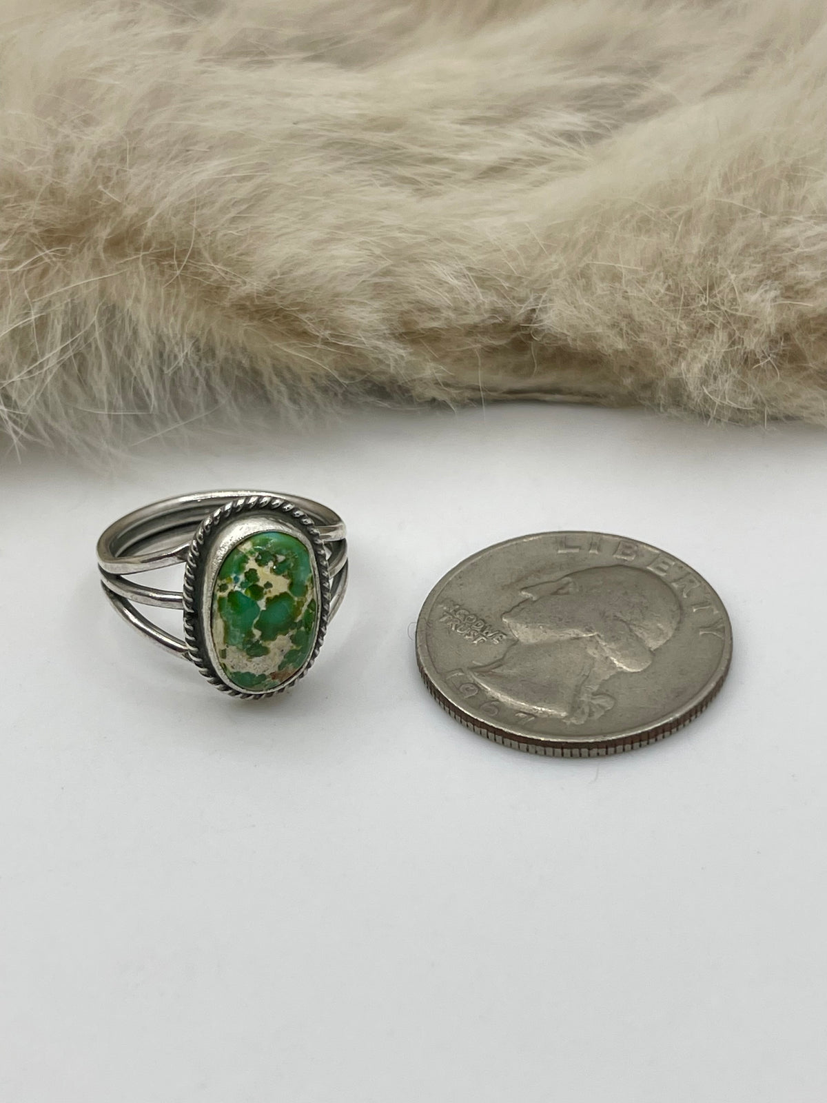 7.0 Sonoran Gold Turquoise Ring by Judy Largo, Navajo